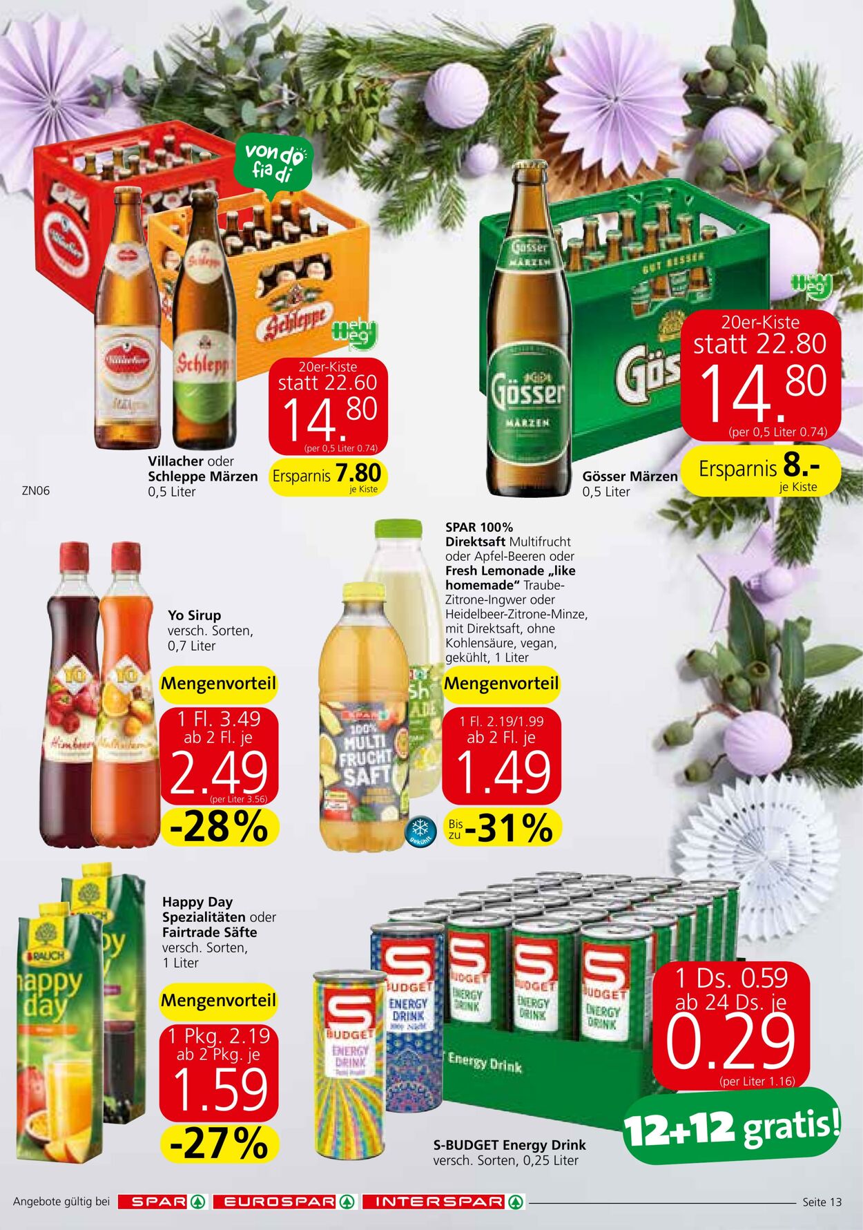 Prospekt Spar 21.12.2022 - 31.12.2022