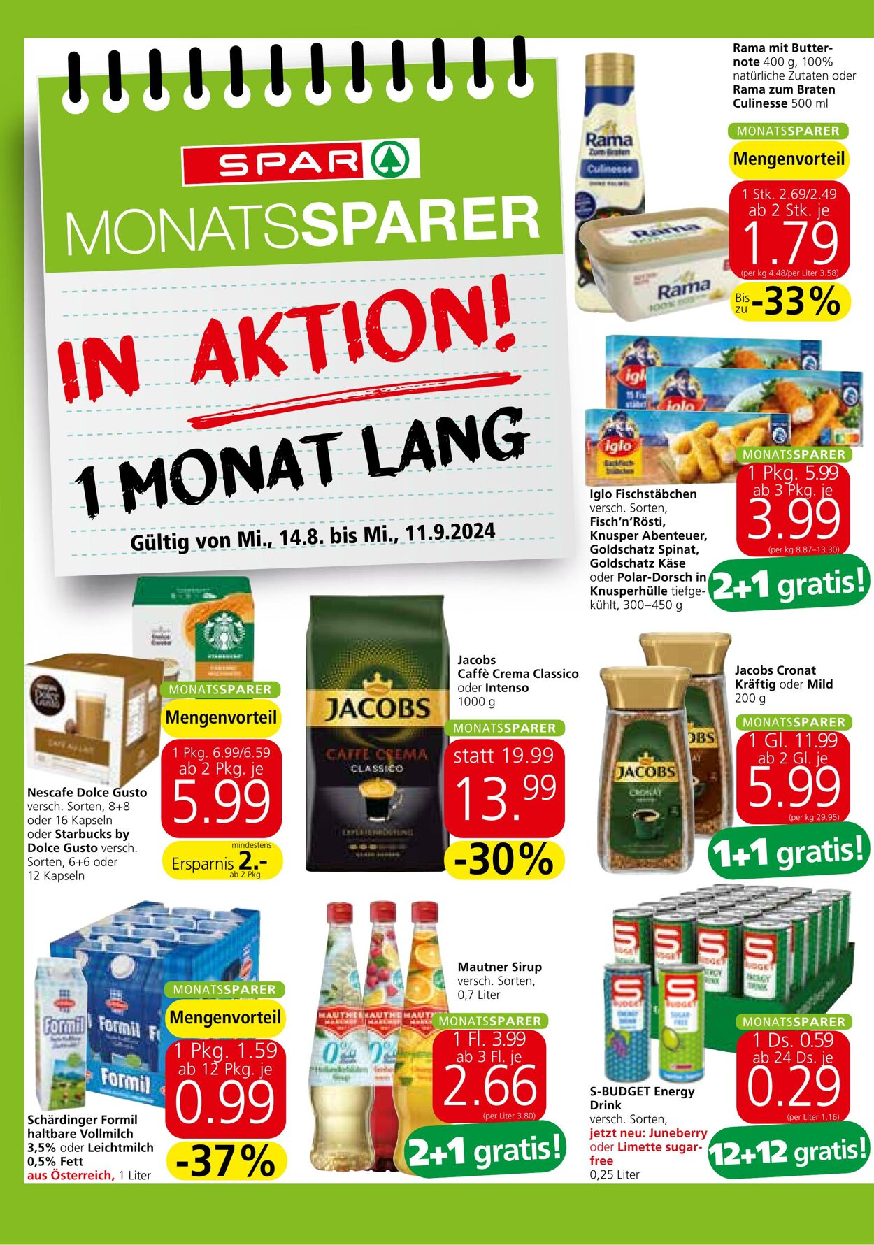 Prospekt Spar 14.08.2024 - 11.09.2024