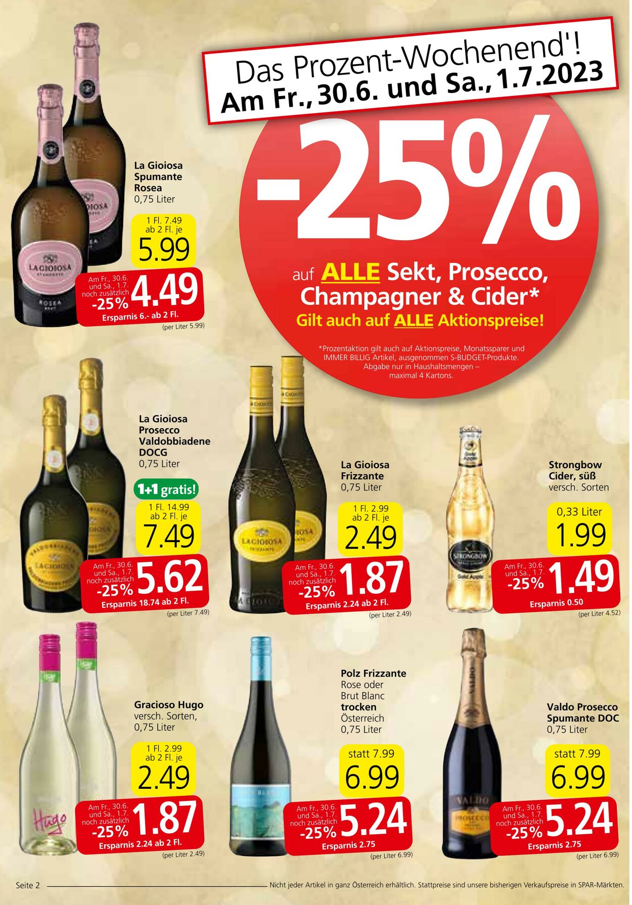 Prospekt Spar 29.06.2023 - 05.07.2023