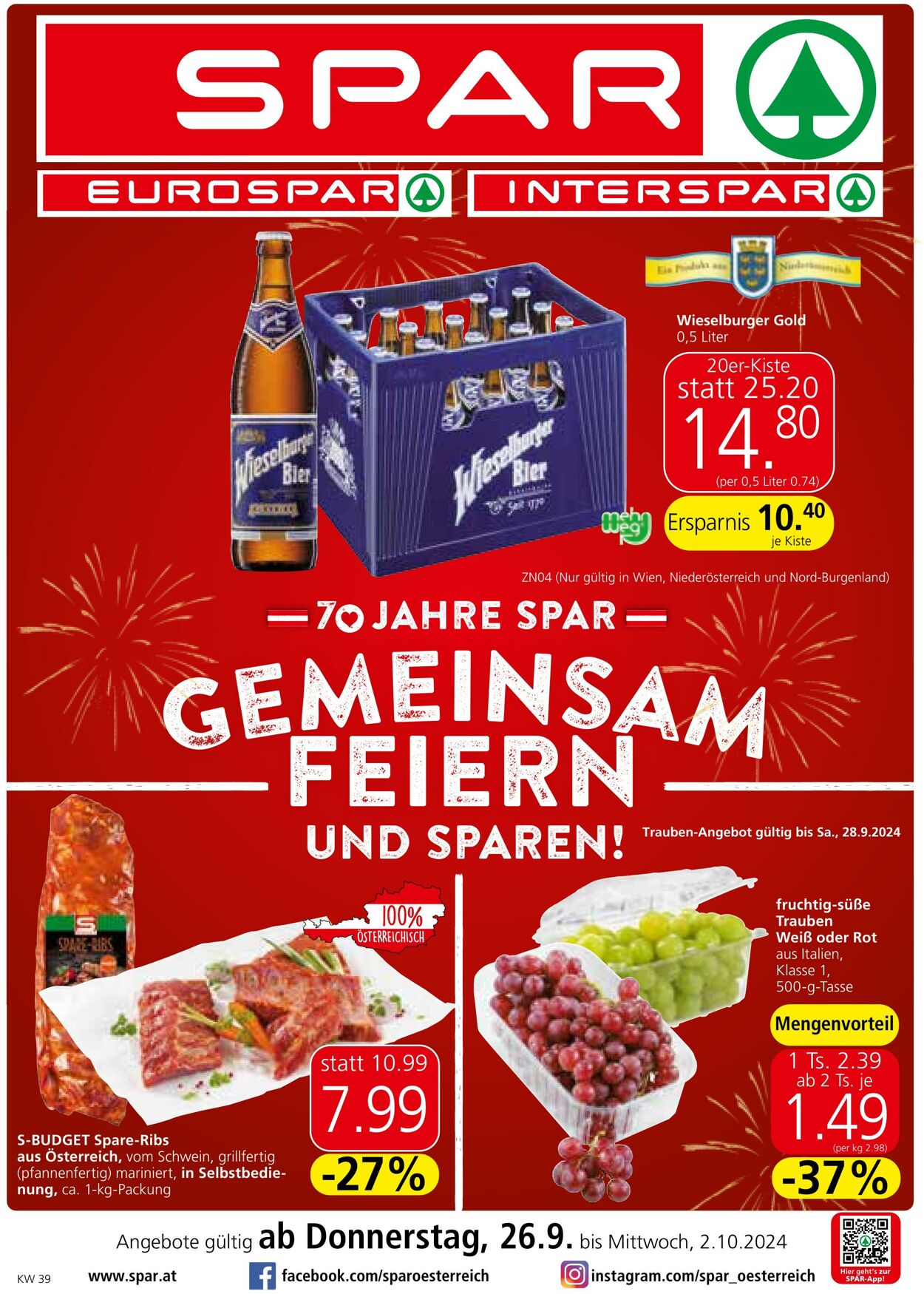 Prospekt Spar 26.09.2024 - 02.10.2024