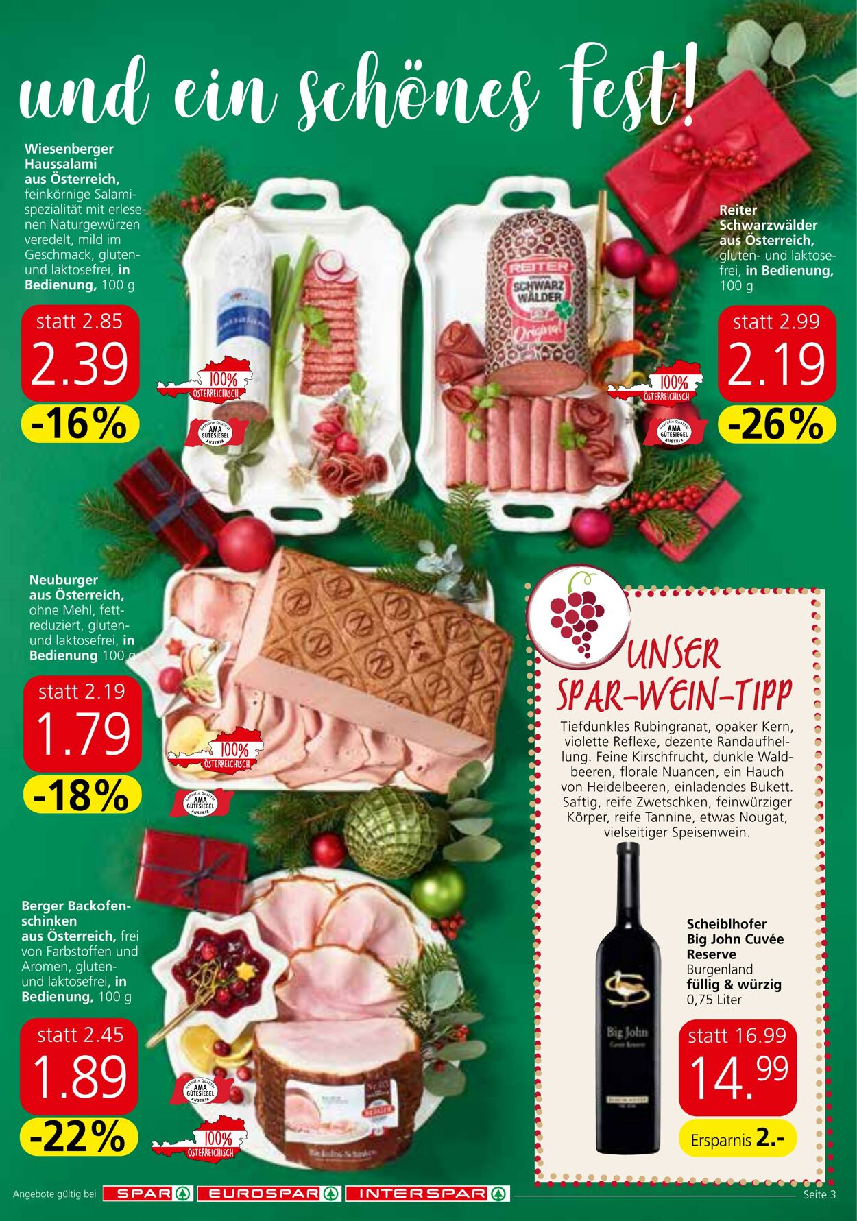 Prospekt Spar 20.12.2023 - 30.12.2023