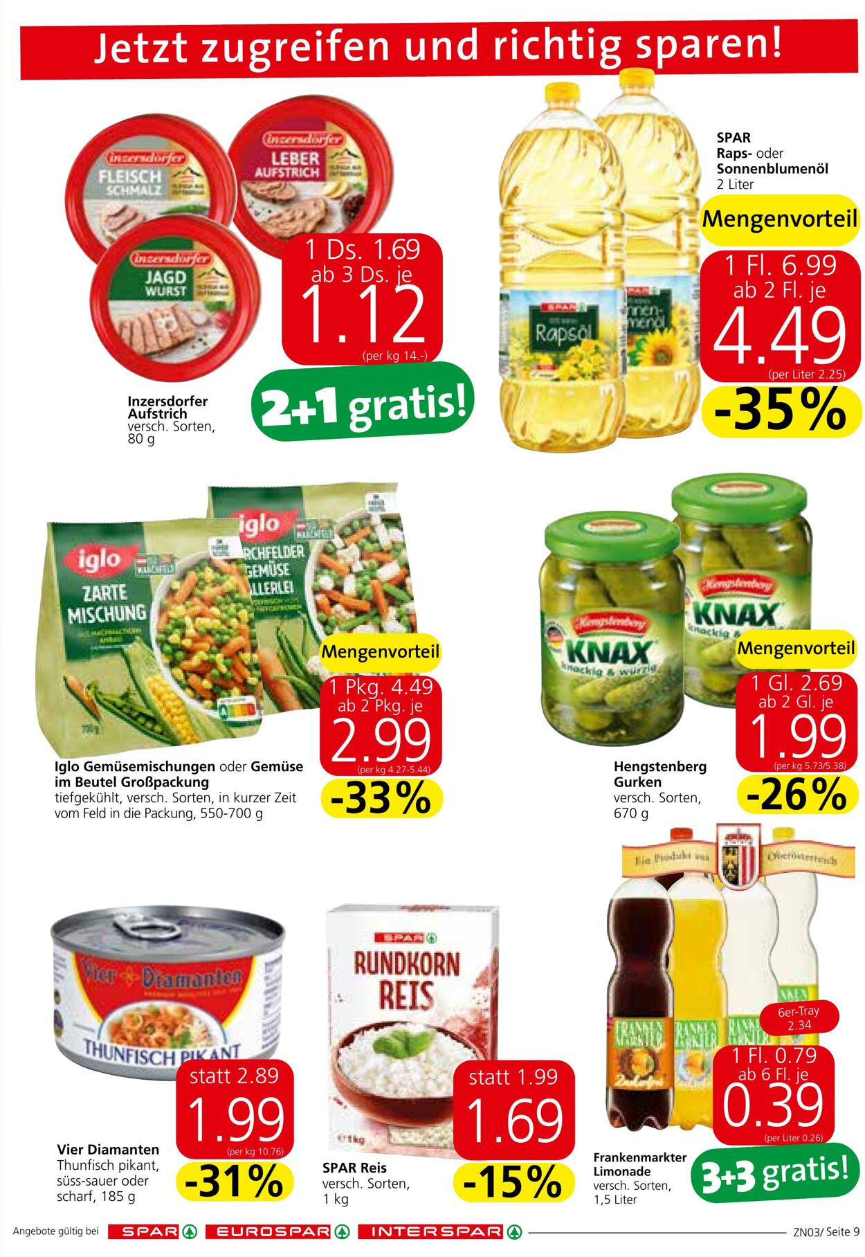 Prospekt Spar 31.08.2023 - 13.09.2023