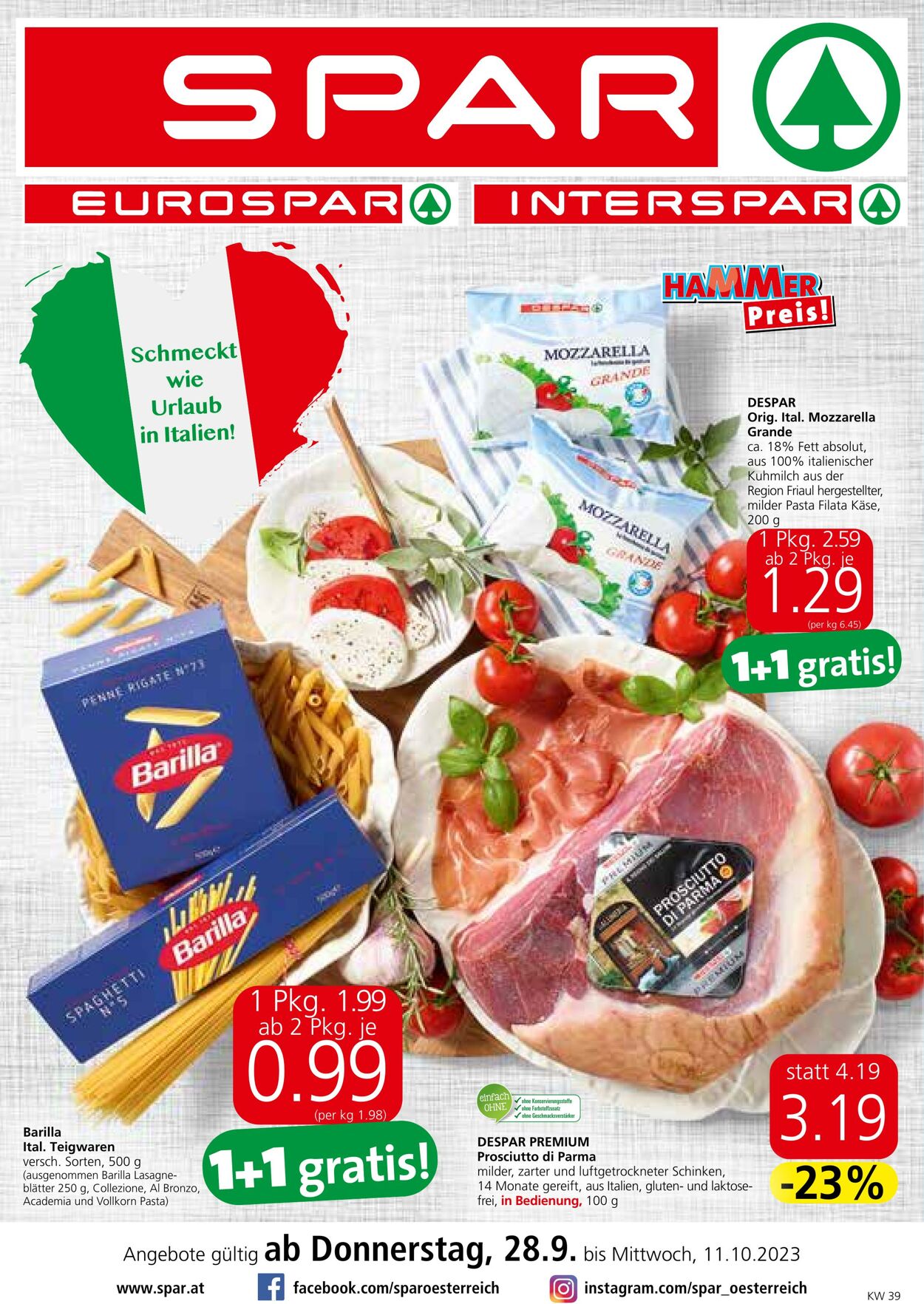 Prospekt Spar 28.09.2023 - 11.10.2023