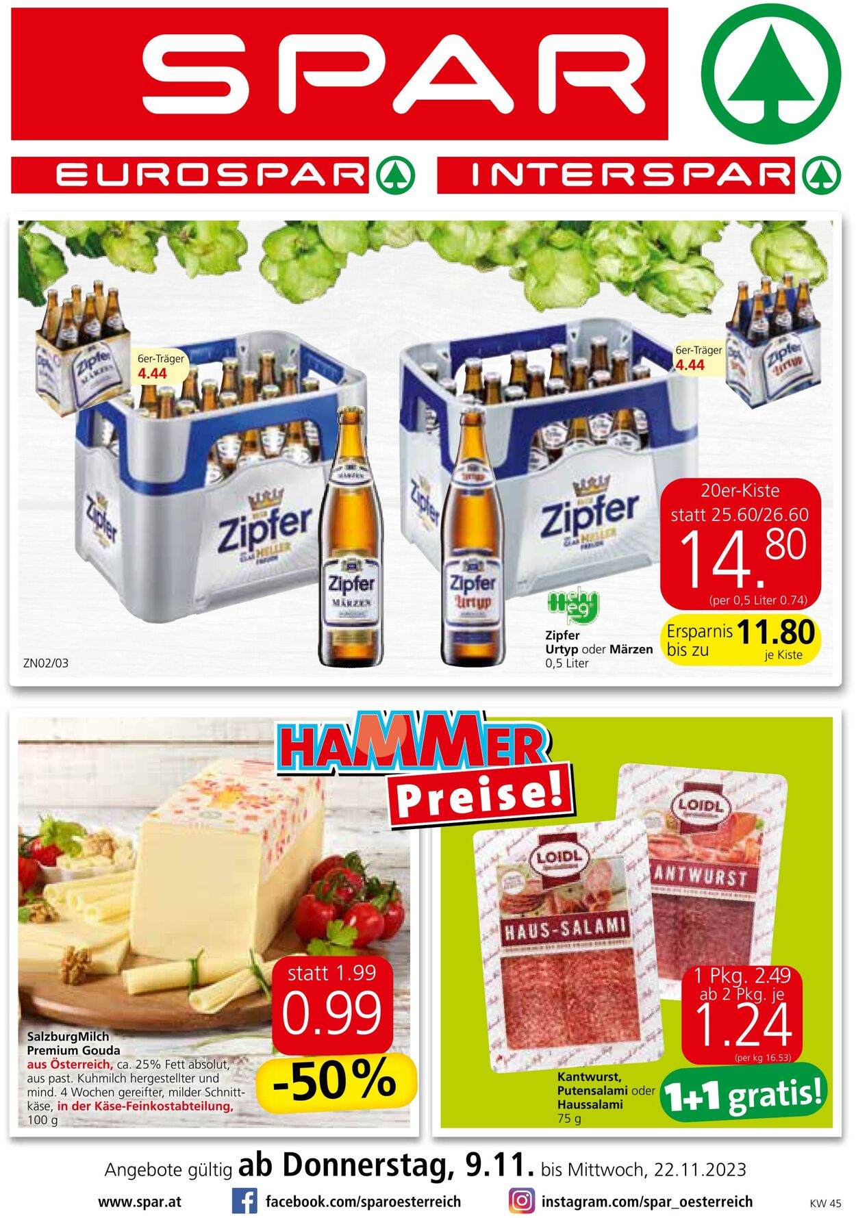 Prospekt Spar 09.11.2023 - 22.11.2023