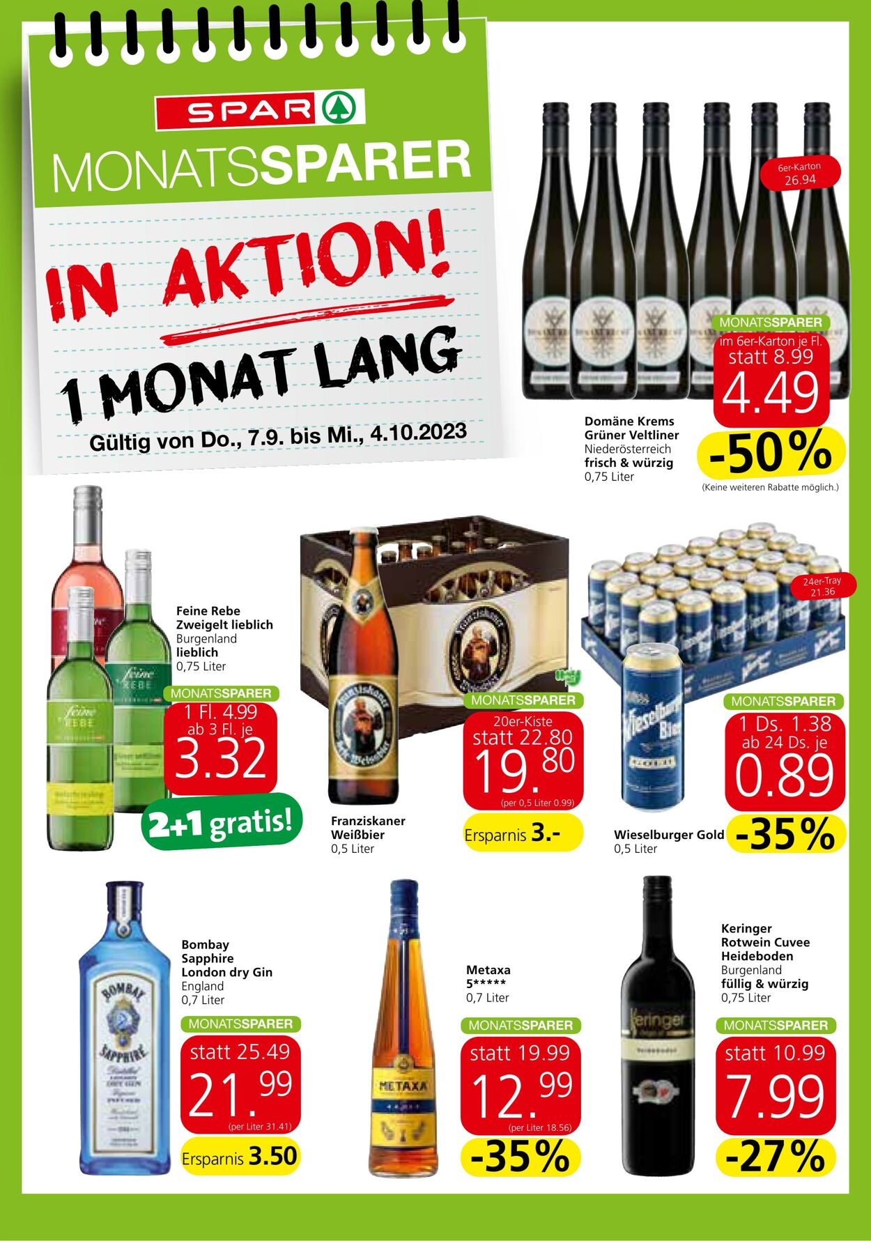 Prospekt Spar 07.09.2023 - 04.10.2023