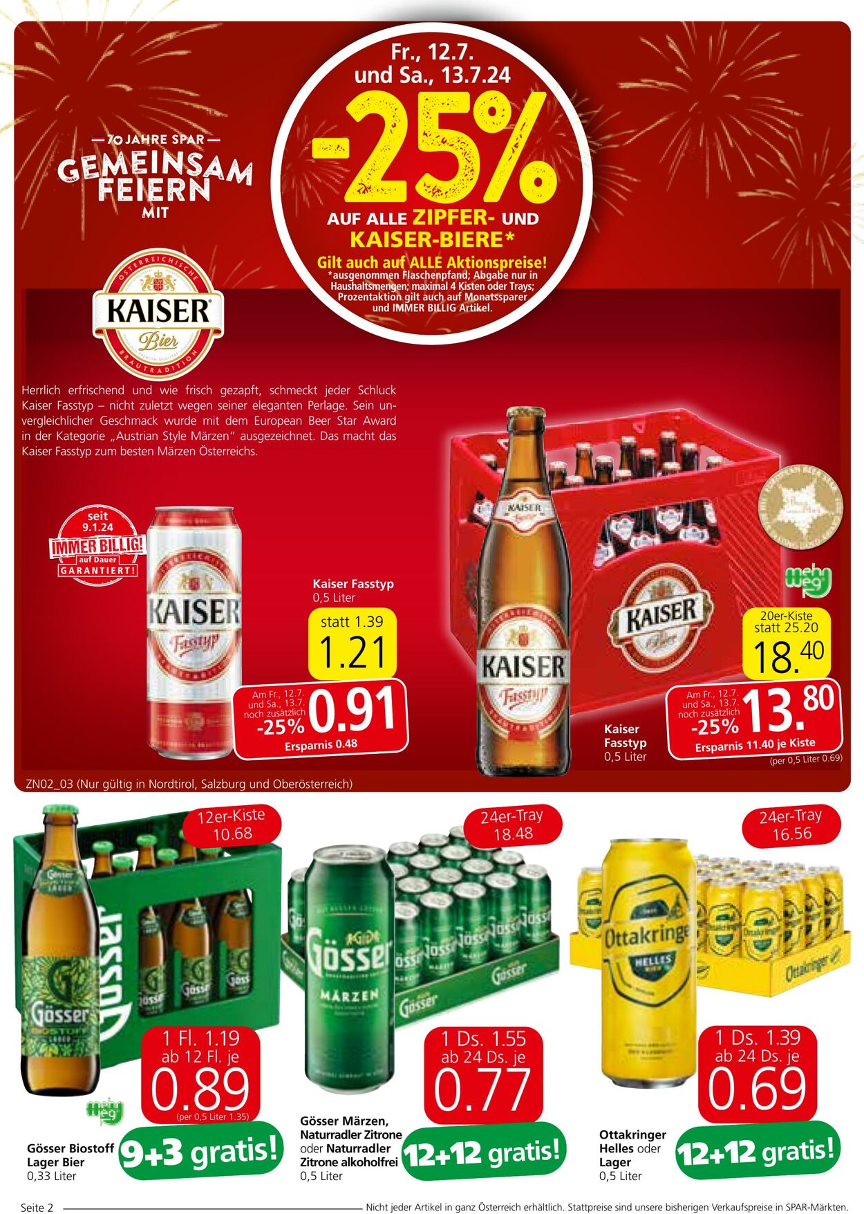 Prospekt Spar 11.07.2024 - 24.07.2024