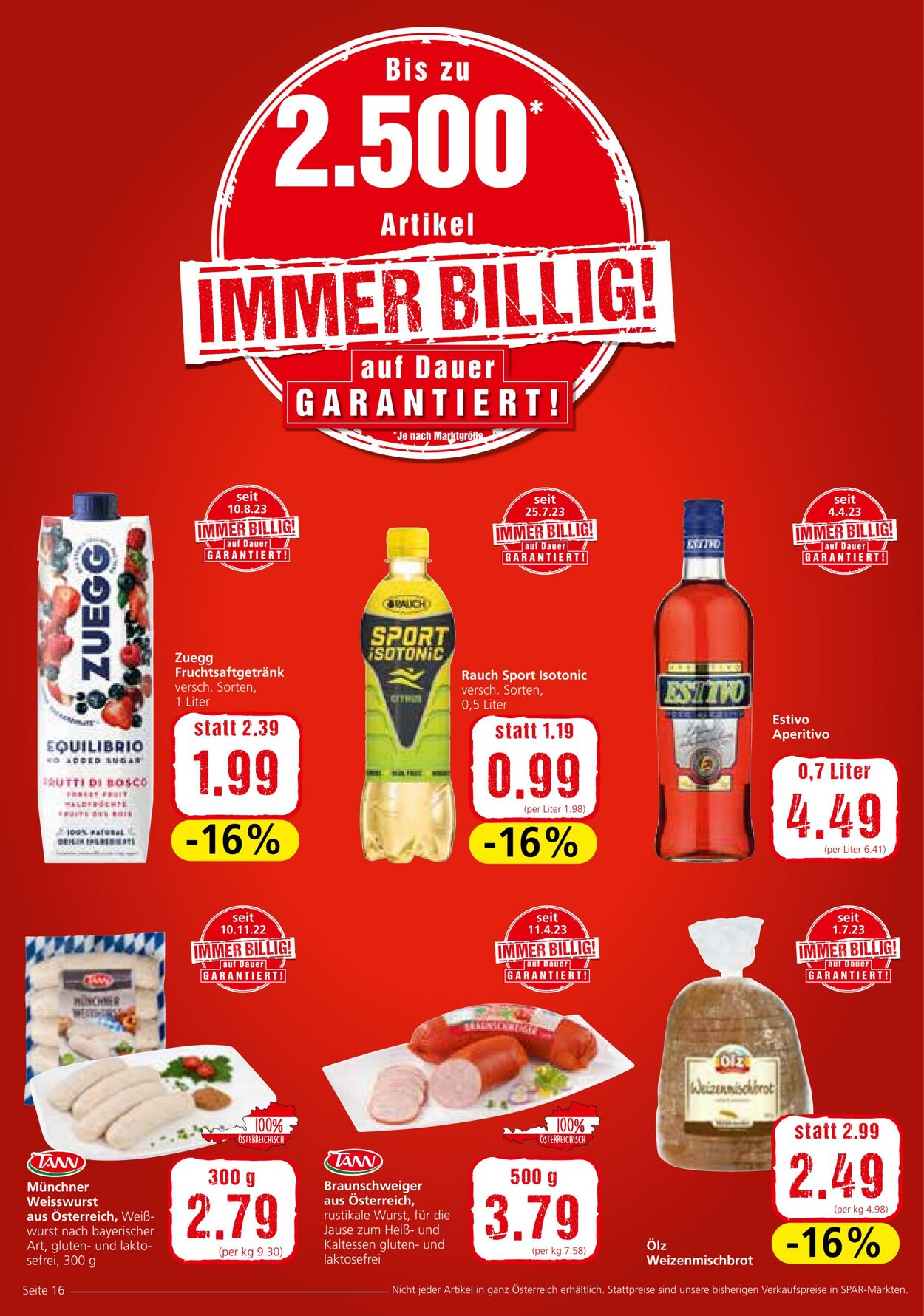 Prospekt Spar 31.08.2023 - 13.09.2023