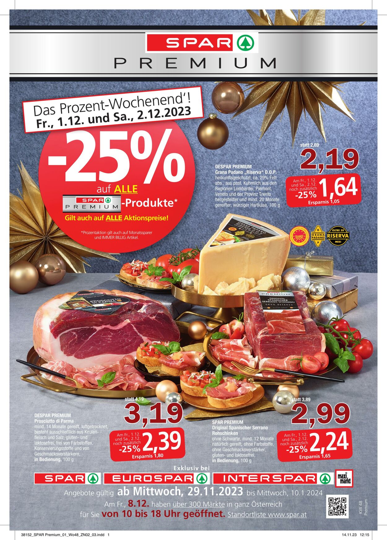 Prospekt Spar 29.11.2023 - 10.01.2024
