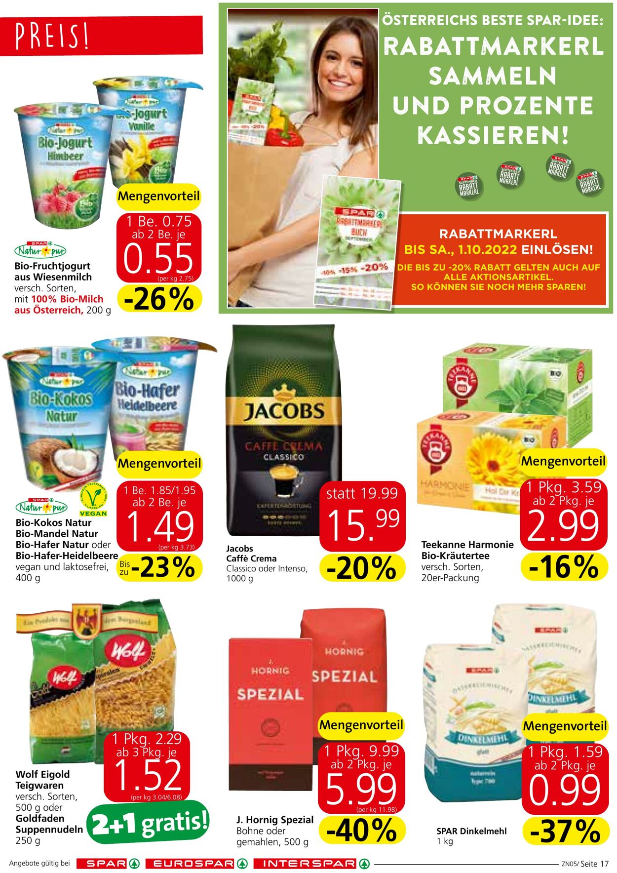 Prospekt Spar 22.09.2022 - 05.10.2022