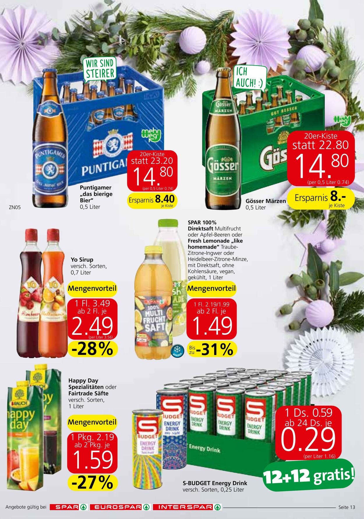 Prospekt Spar 21.12.2022 - 31.12.2022