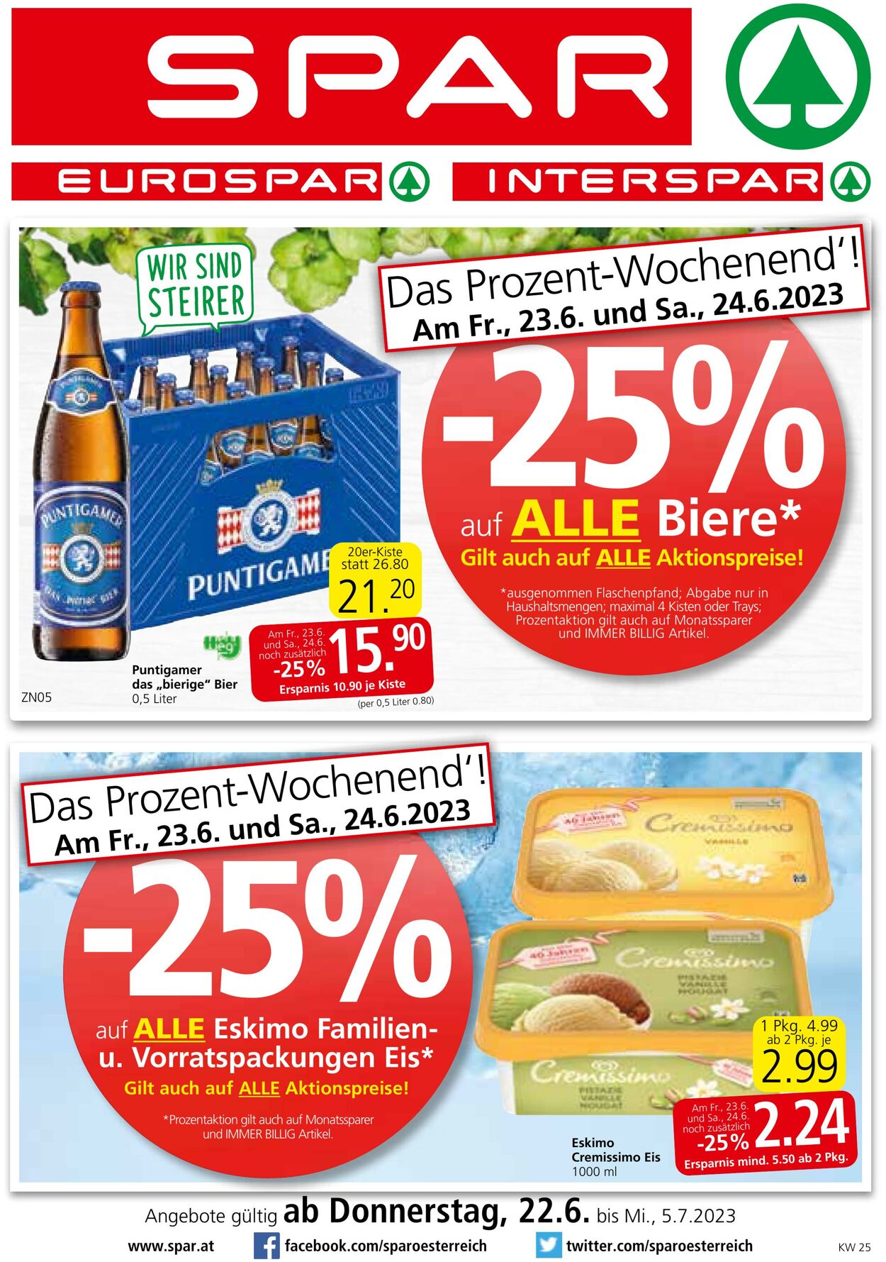 Prospekt Spar 22.06.2023 - 05.07.2023