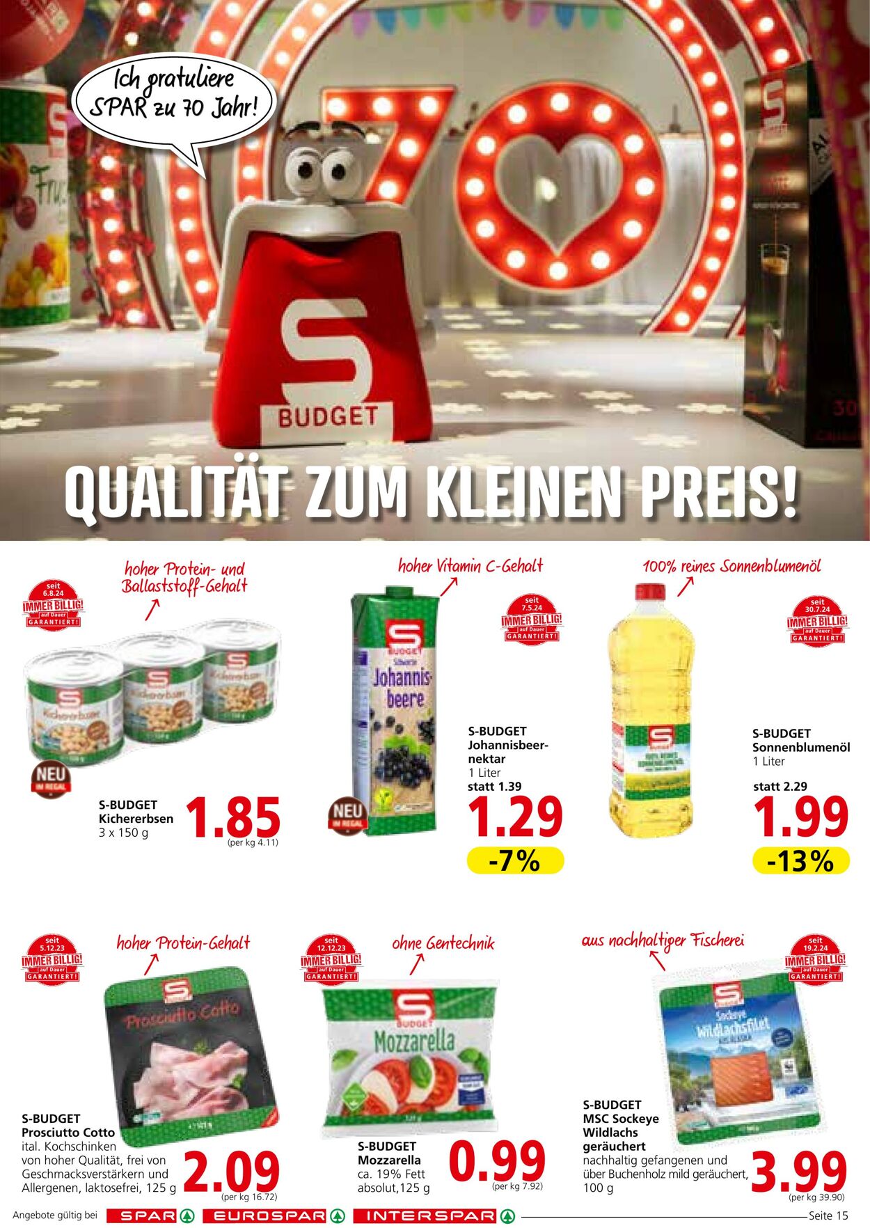 Prospekt Spar 05.09.2024 - 18.09.2024