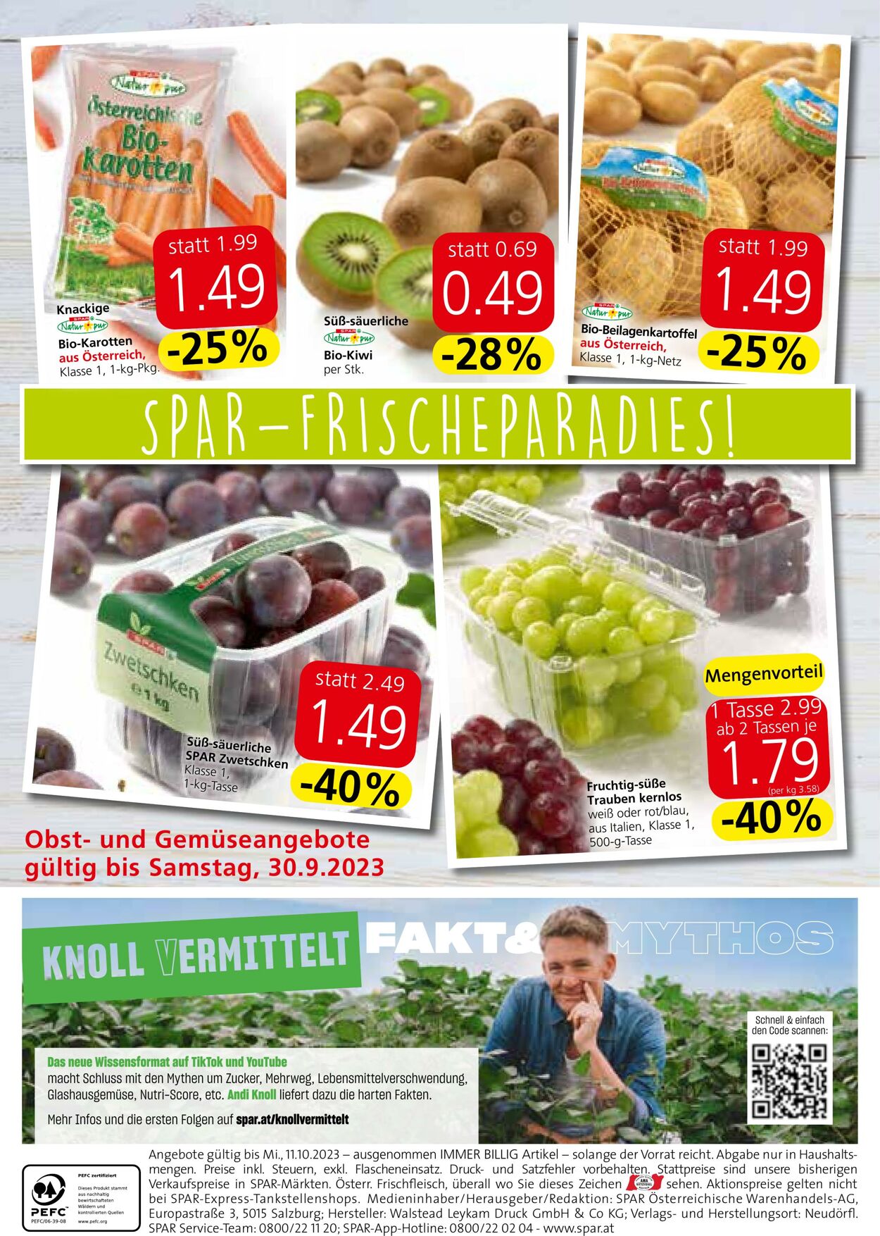 Prospekt Spar 28.09.2023 - 11.10.2023