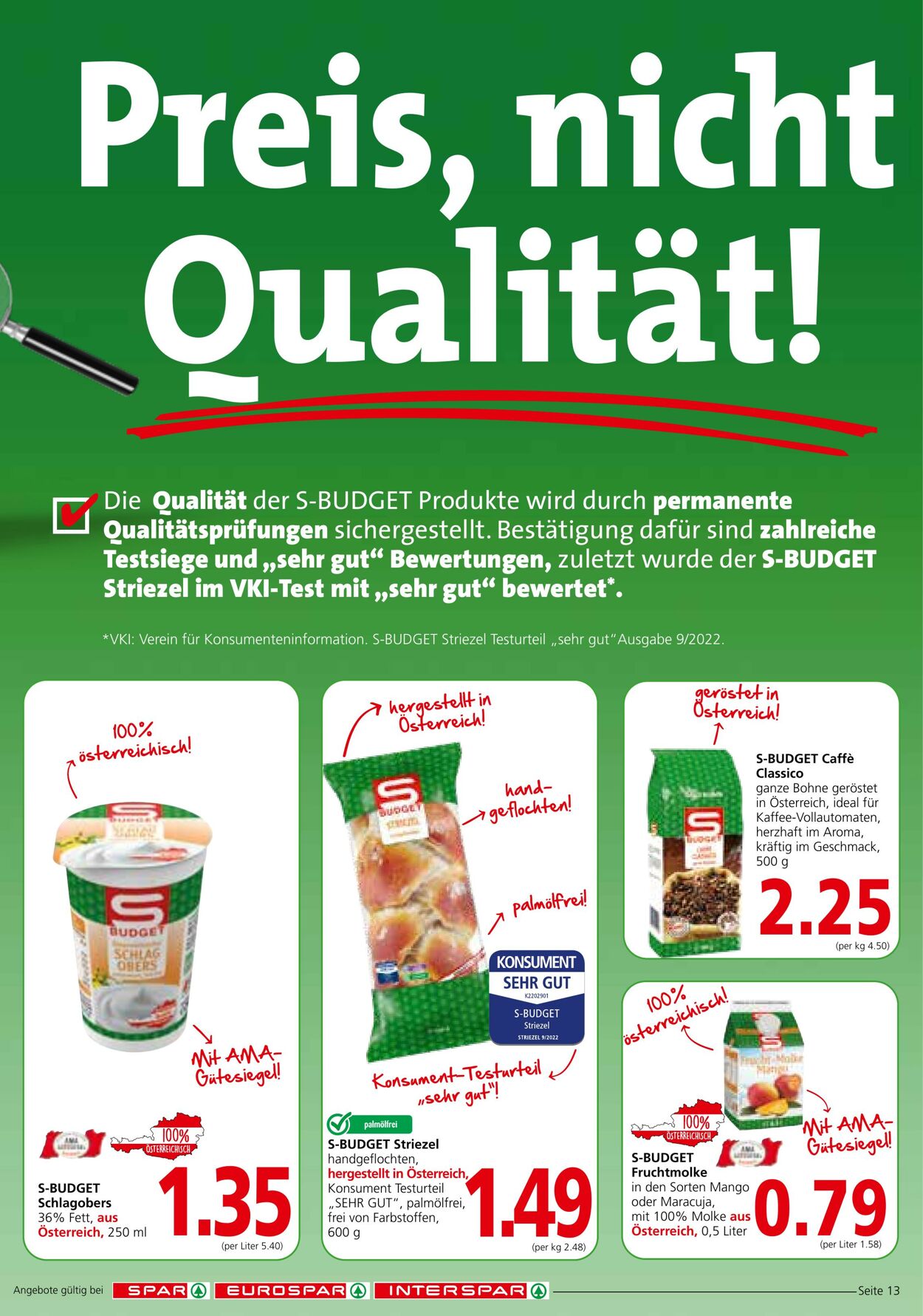 Prospekt Spar 22.09.2022 - 05.10.2022