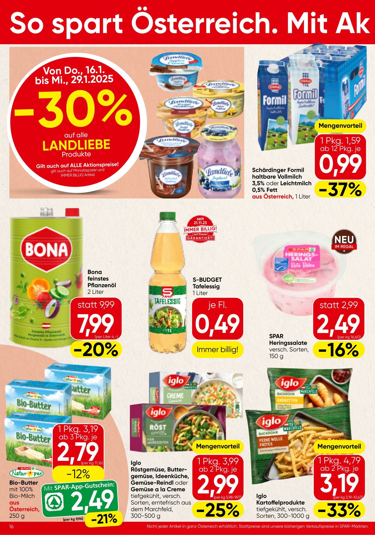 Prospekt Spar 16.01.2025 - 29.01.2025