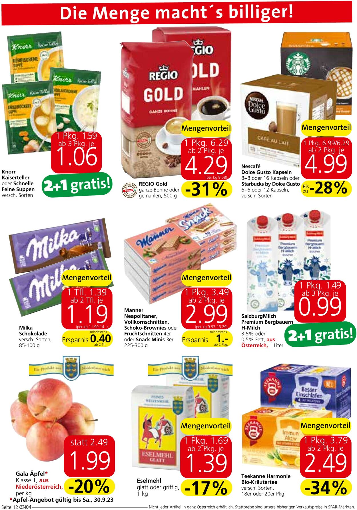 Prospekt Spar 28.09.2023 - 11.10.2023