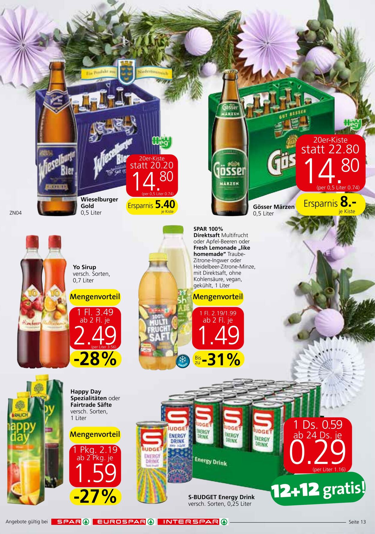 Prospekt Spar 21.12.2022 - 31.12.2022