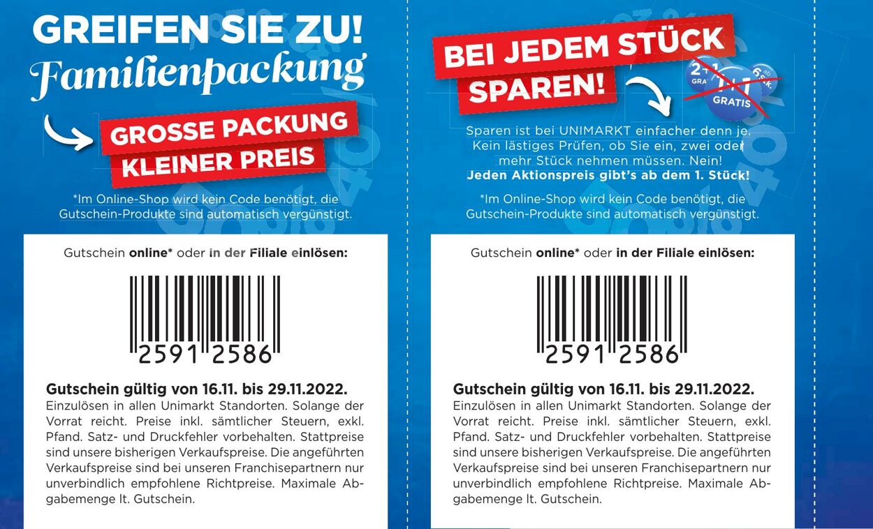 Prospekt Unimarkt 16.11.2022 - 29.11.2022