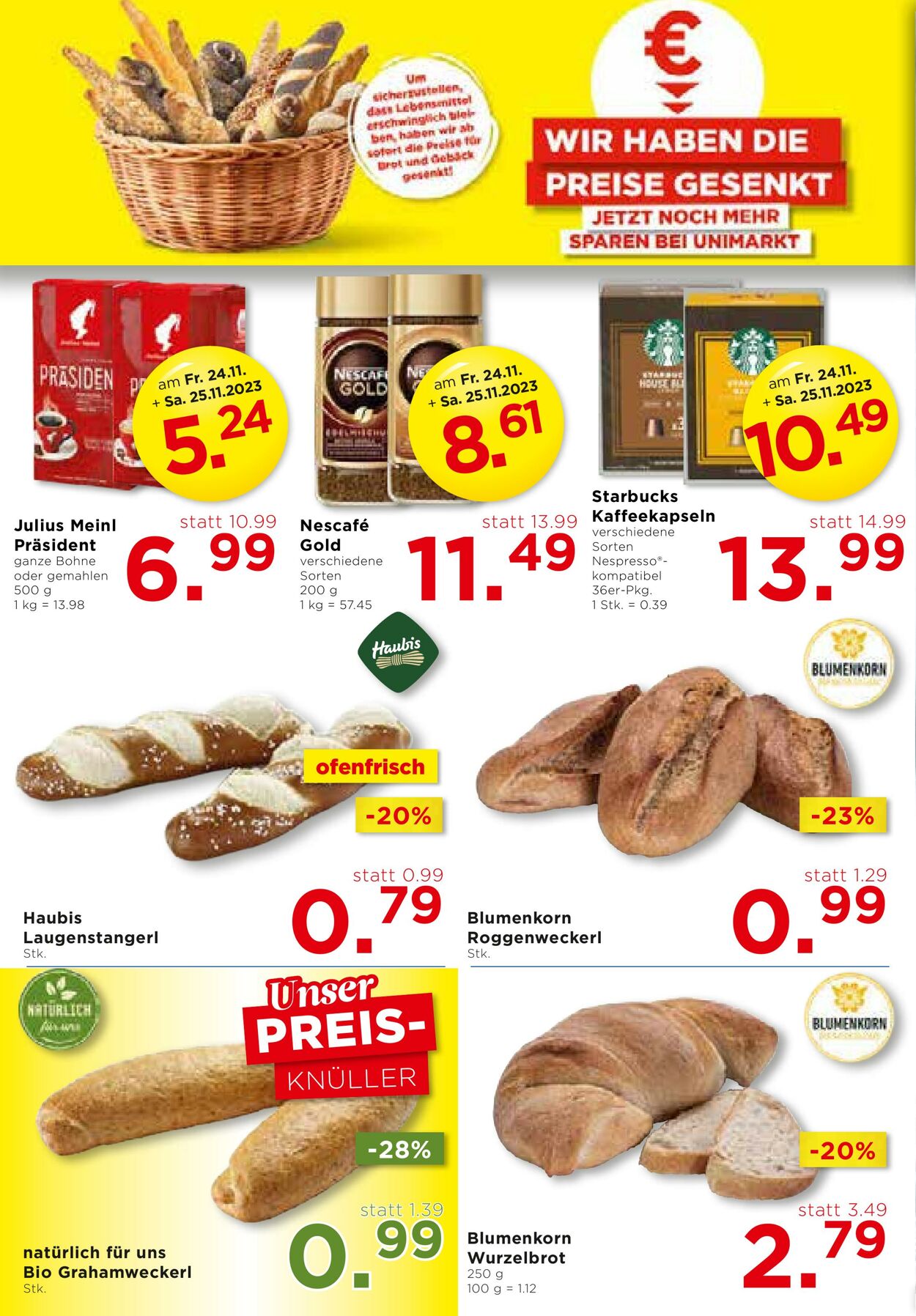 Prospekt Unimarkt 22.11.2023 - 28.11.2023