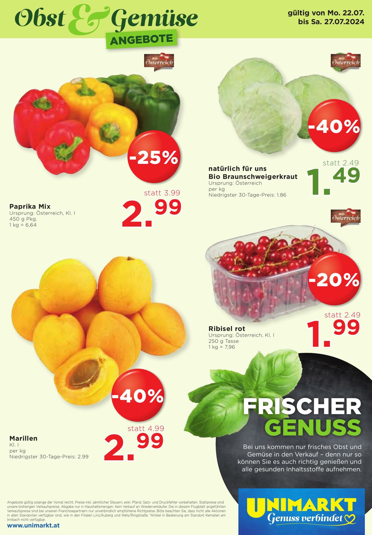 Prospekt Unimarkt 24.07.2024 - 30.07.2024