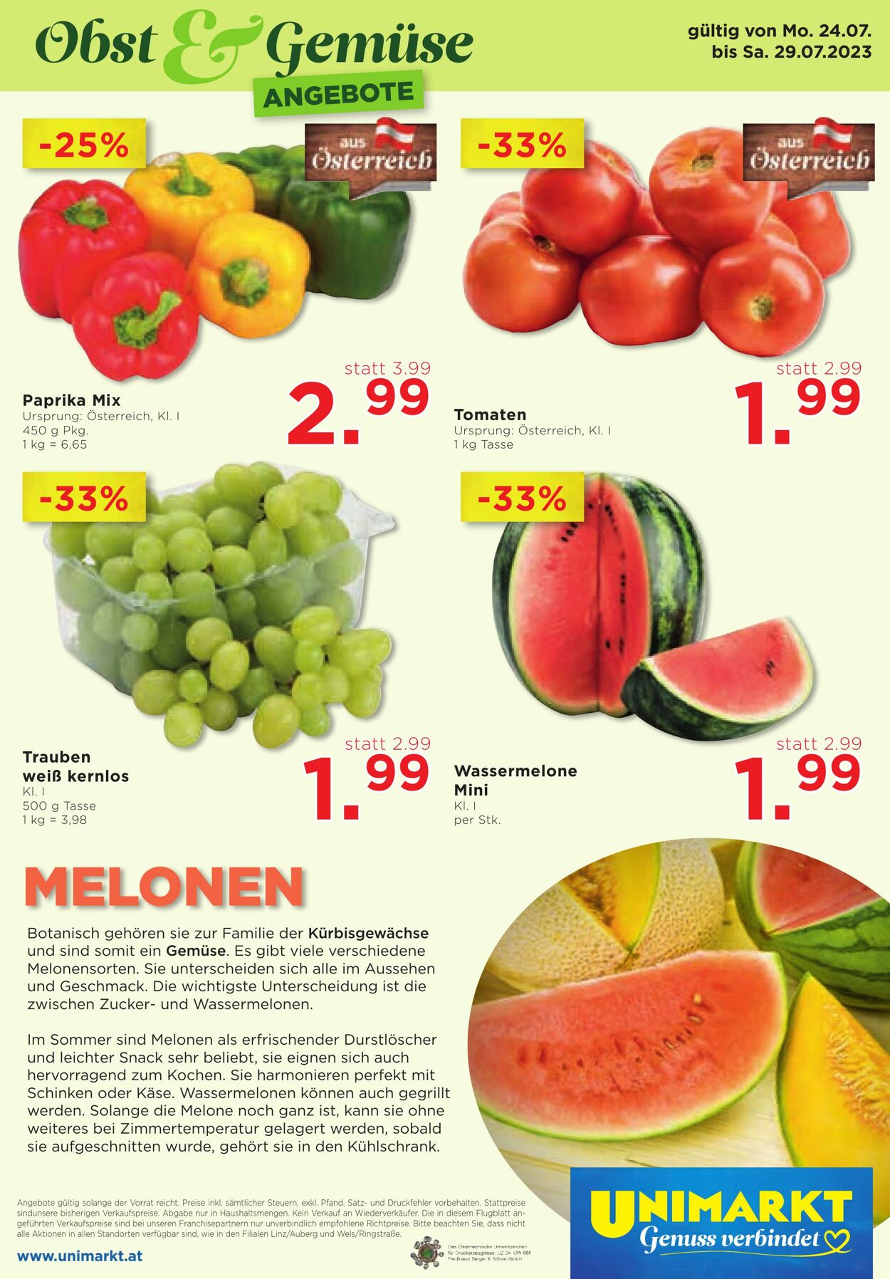 Prospekt Unimarkt 26.07.2023 - 01.08.2023