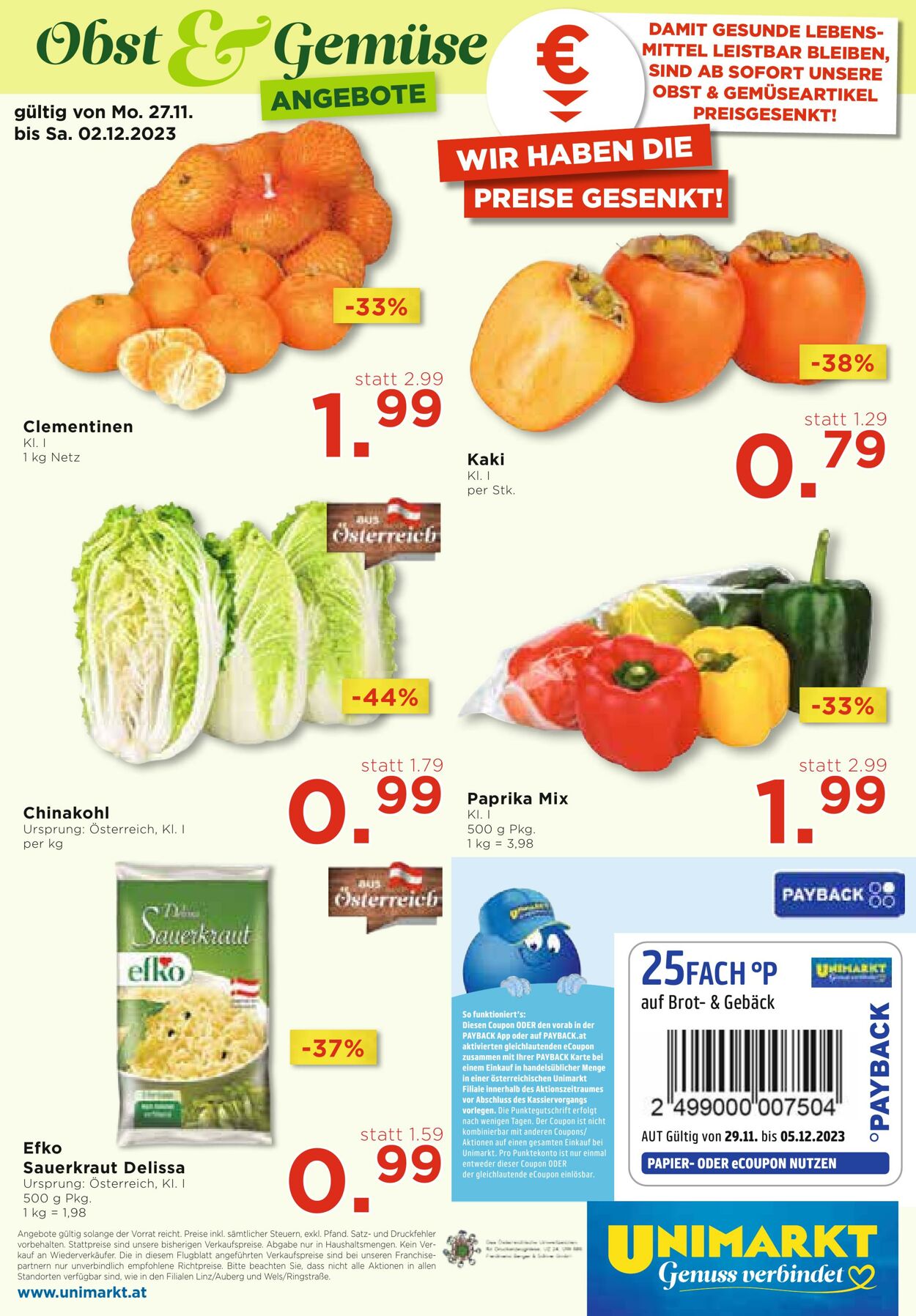 Prospekt Unimarkt 29.11.2023 - 05.12.2023