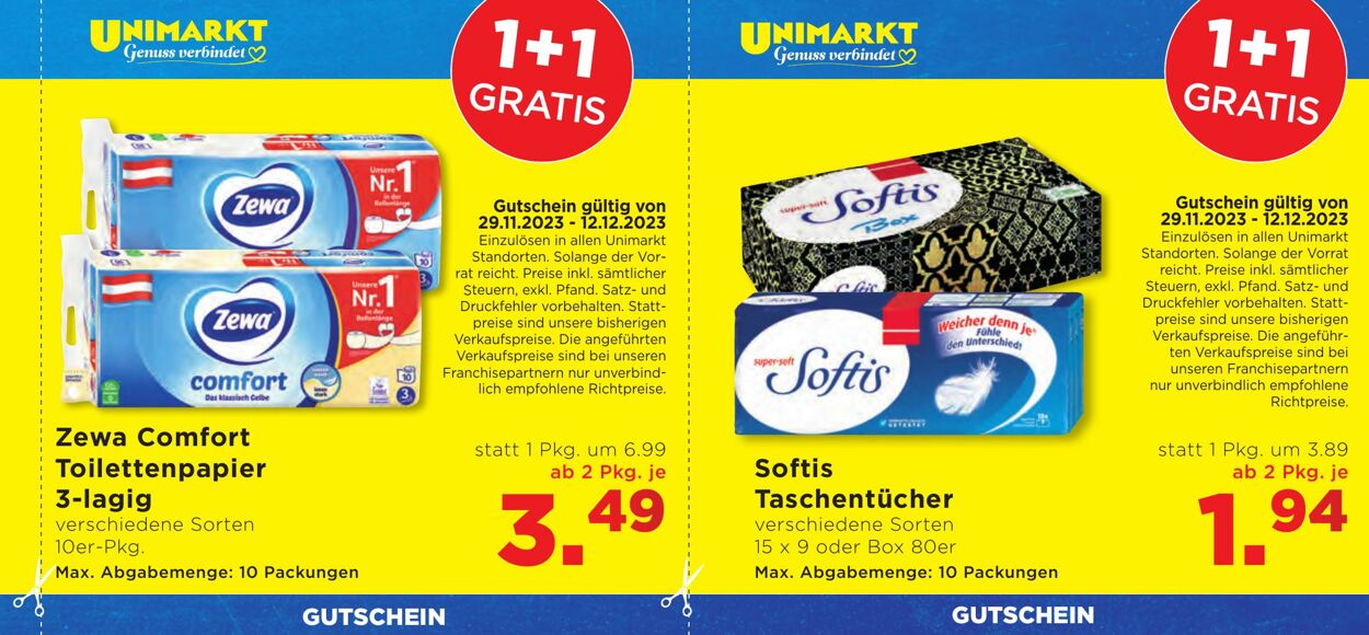 Prospekt Unimarkt 29.11.2023 - 12.12.2023