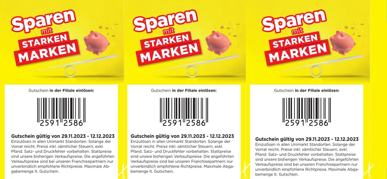 Prospekt Unimarkt 29.11.2023 - 12.12.2023