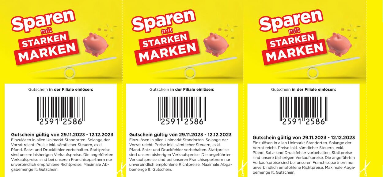 Prospekt Unimarkt 29.11.2023 - 12.12.2023
