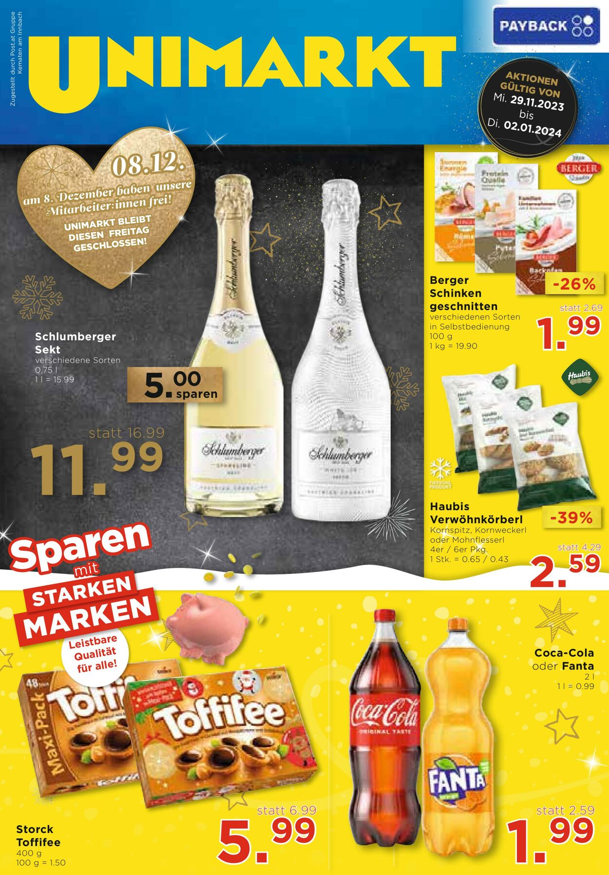 Prospekt Unimarkt 29.11.2023 - 02.01.2024