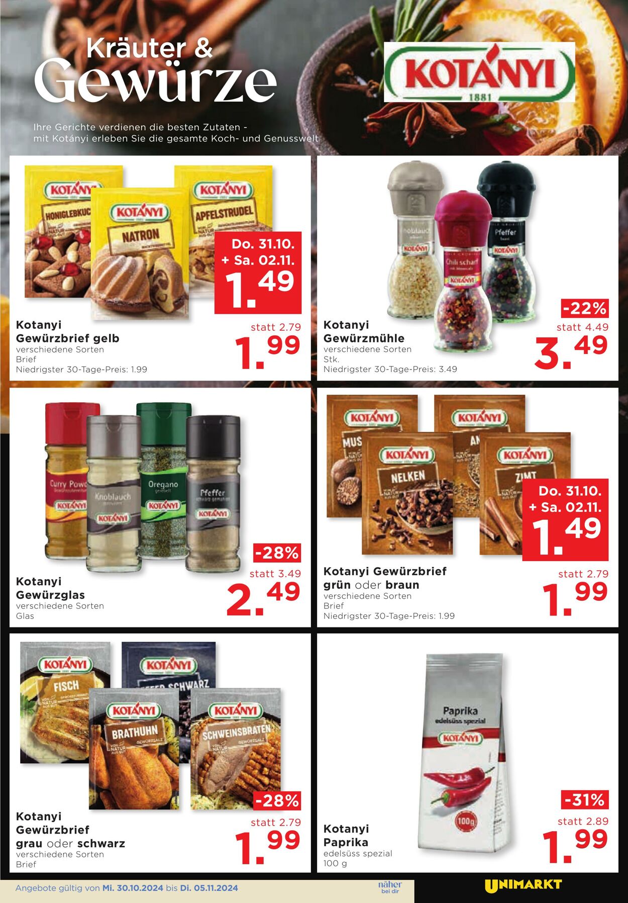 Prospekt Unimarkt 30.10.2024 - 05.11.2024