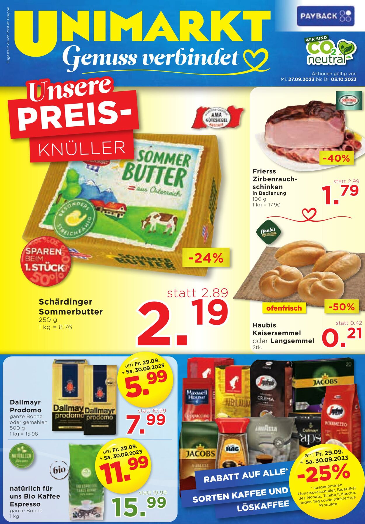 Prospekt Unimarkt 27.09.2023 - 03.10.2023