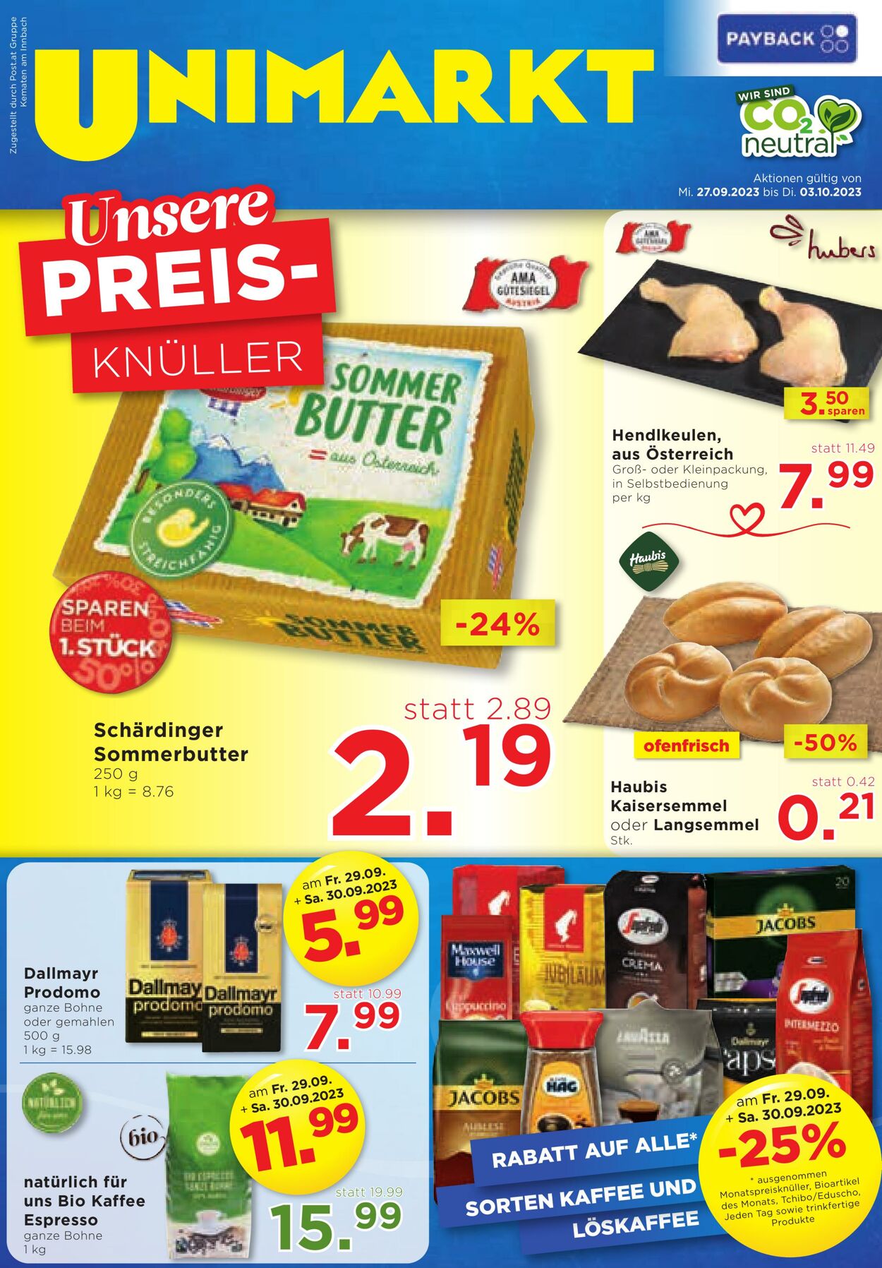 Prospekt Unimarkt 27.09.2023 - 03.10.2023