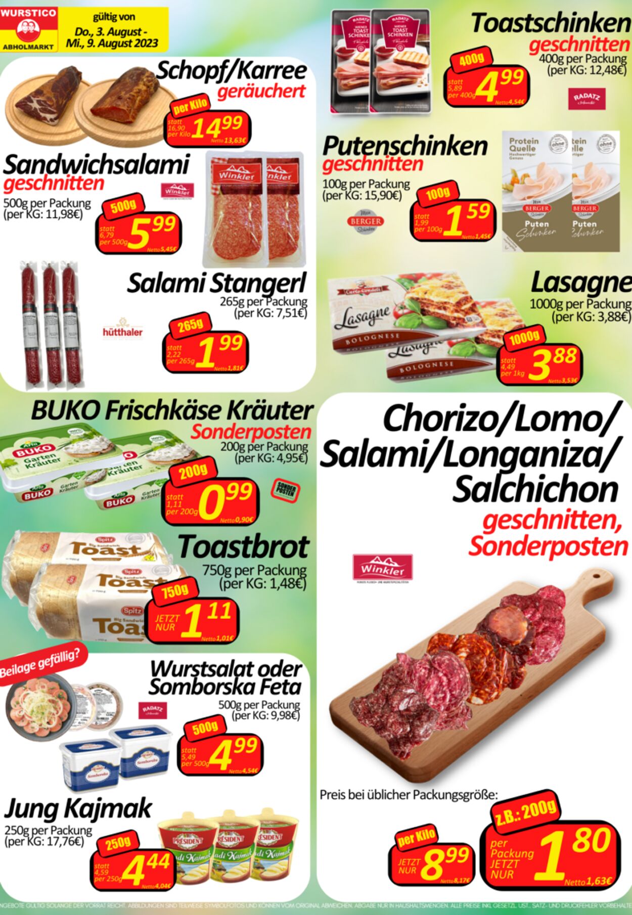 Prospekt Wurstico 03.08.2023 - 09.08.2023