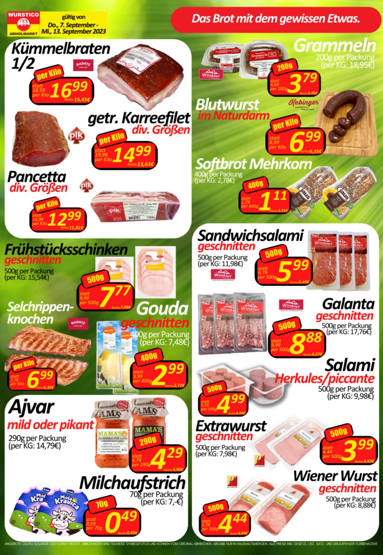 Prospekt Wurstico 14.09.2023 - 20.09.2023