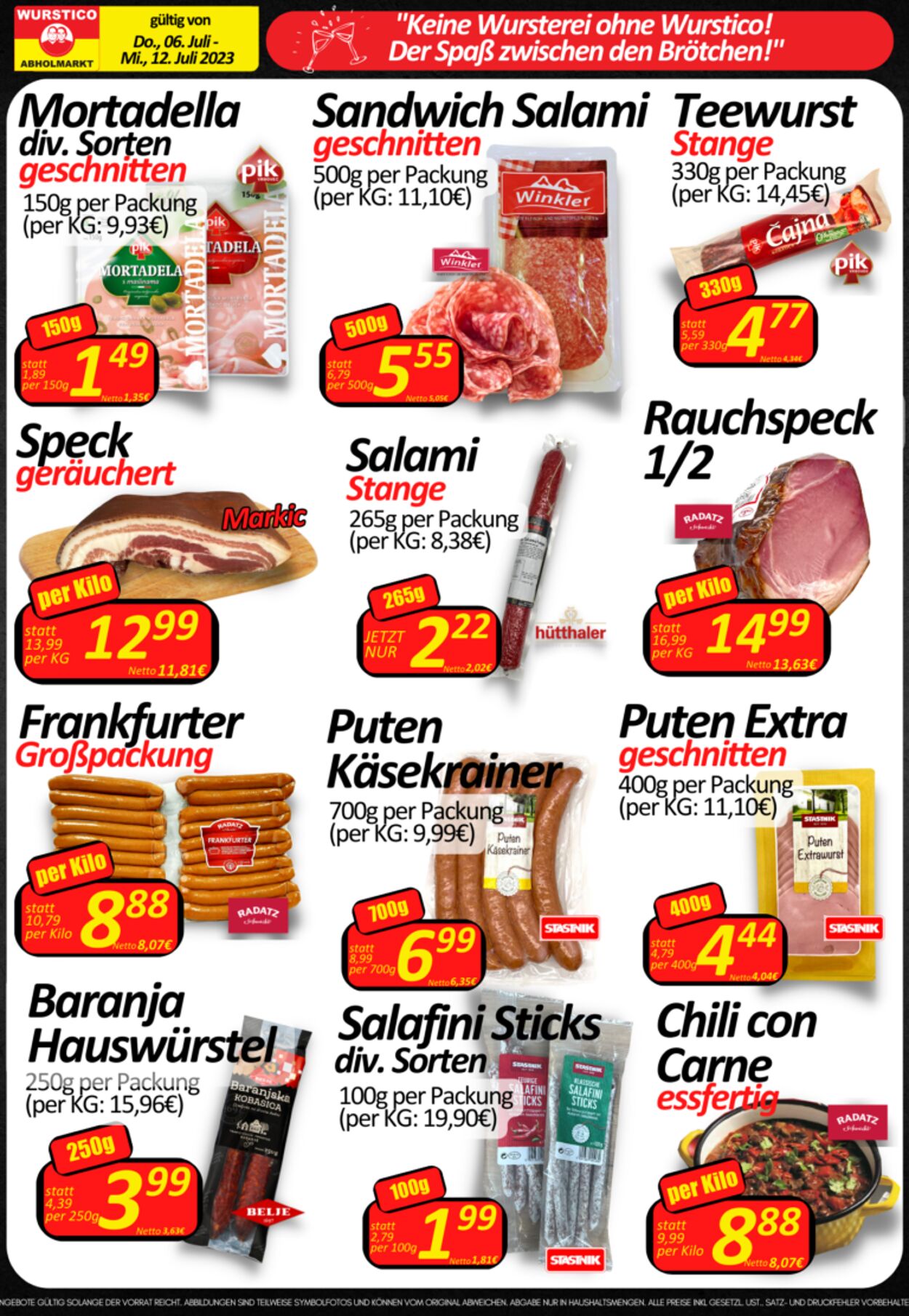 Prospekt Wurstico 13.07.2023 - 19.07.2023