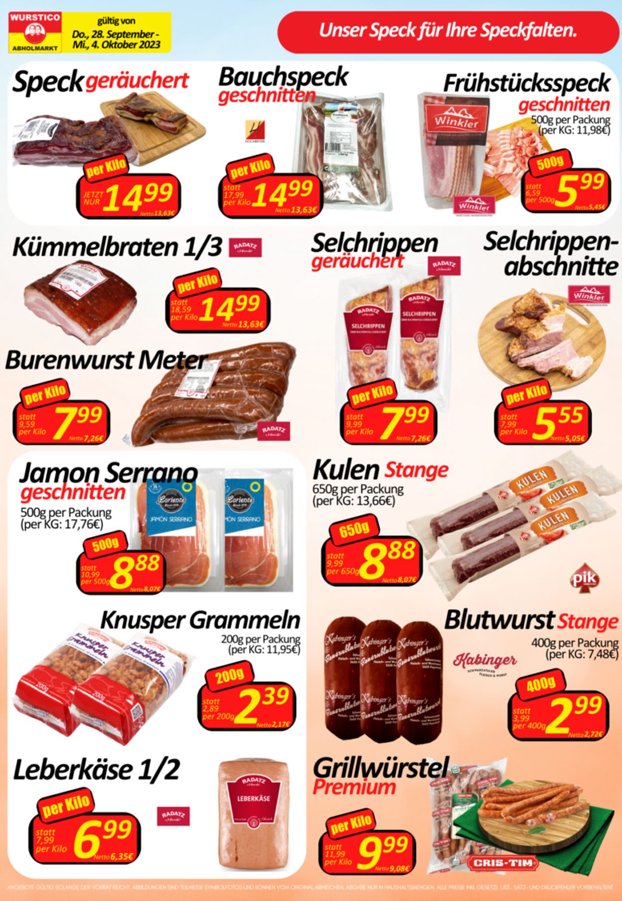Prospekt Wurstico 28.09.2023 - 04.10.2023