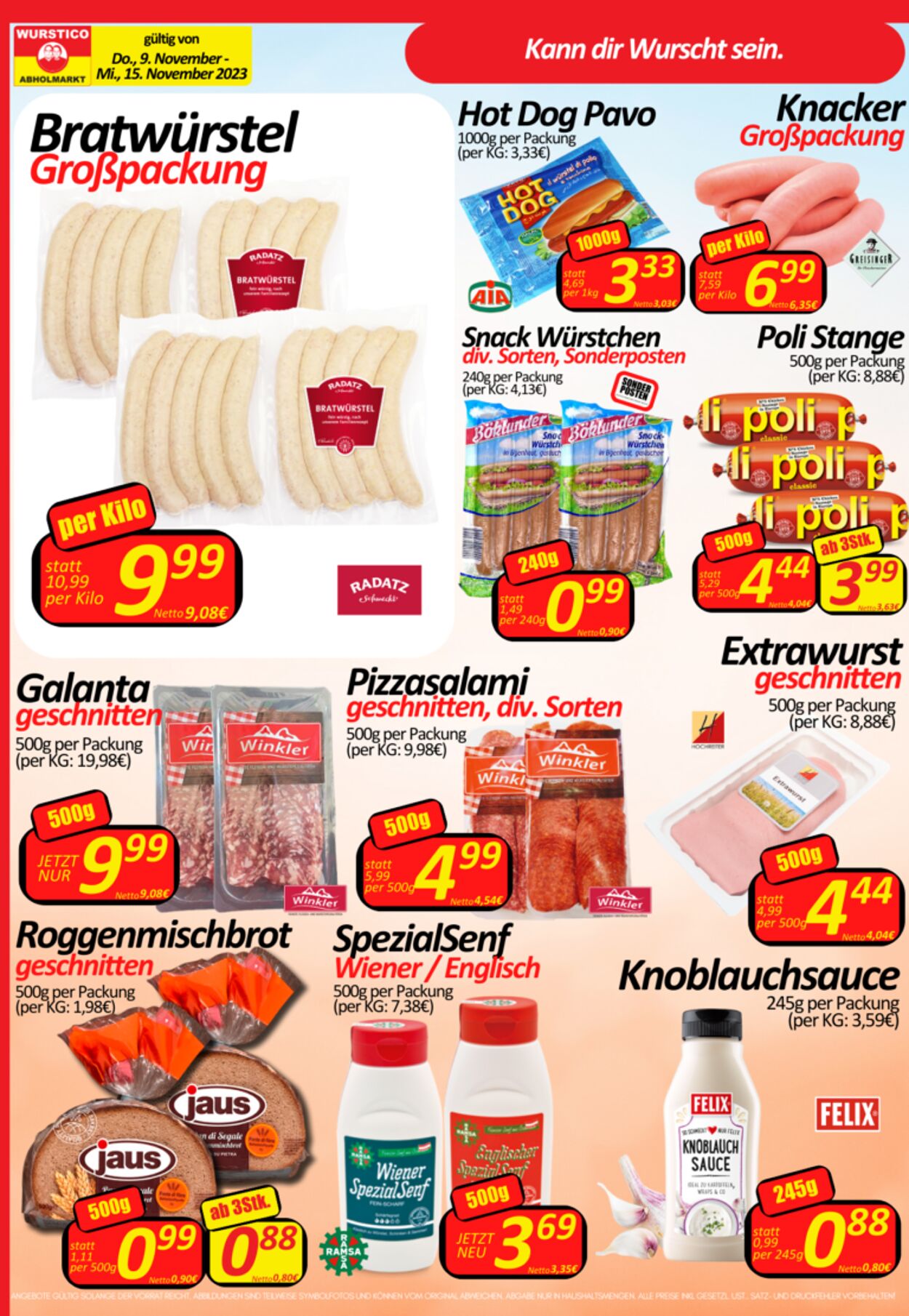 Prospekt Wurstico 09.11.2023 - 15.11.2023