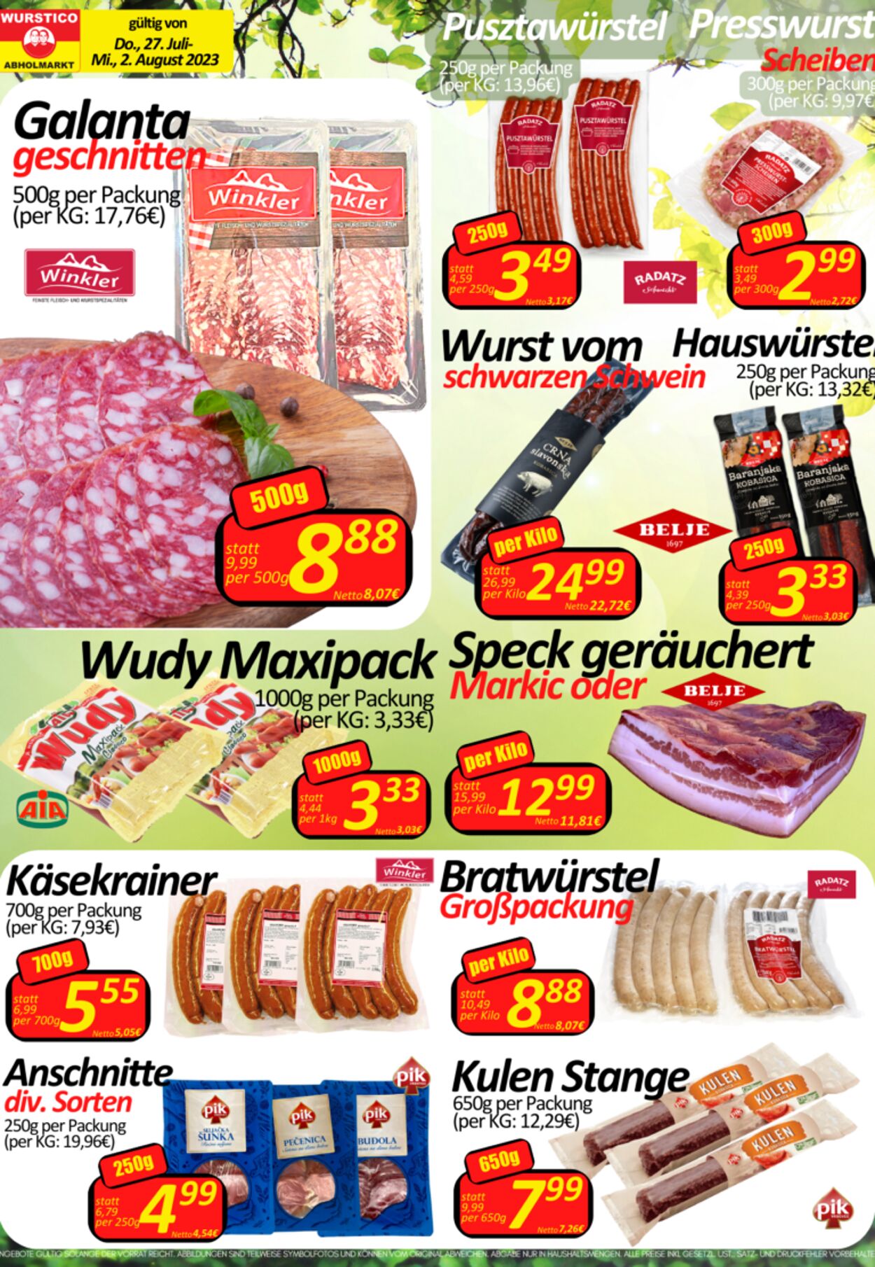 Prospekt Wurstico 27.07.2023 - 02.08.2023