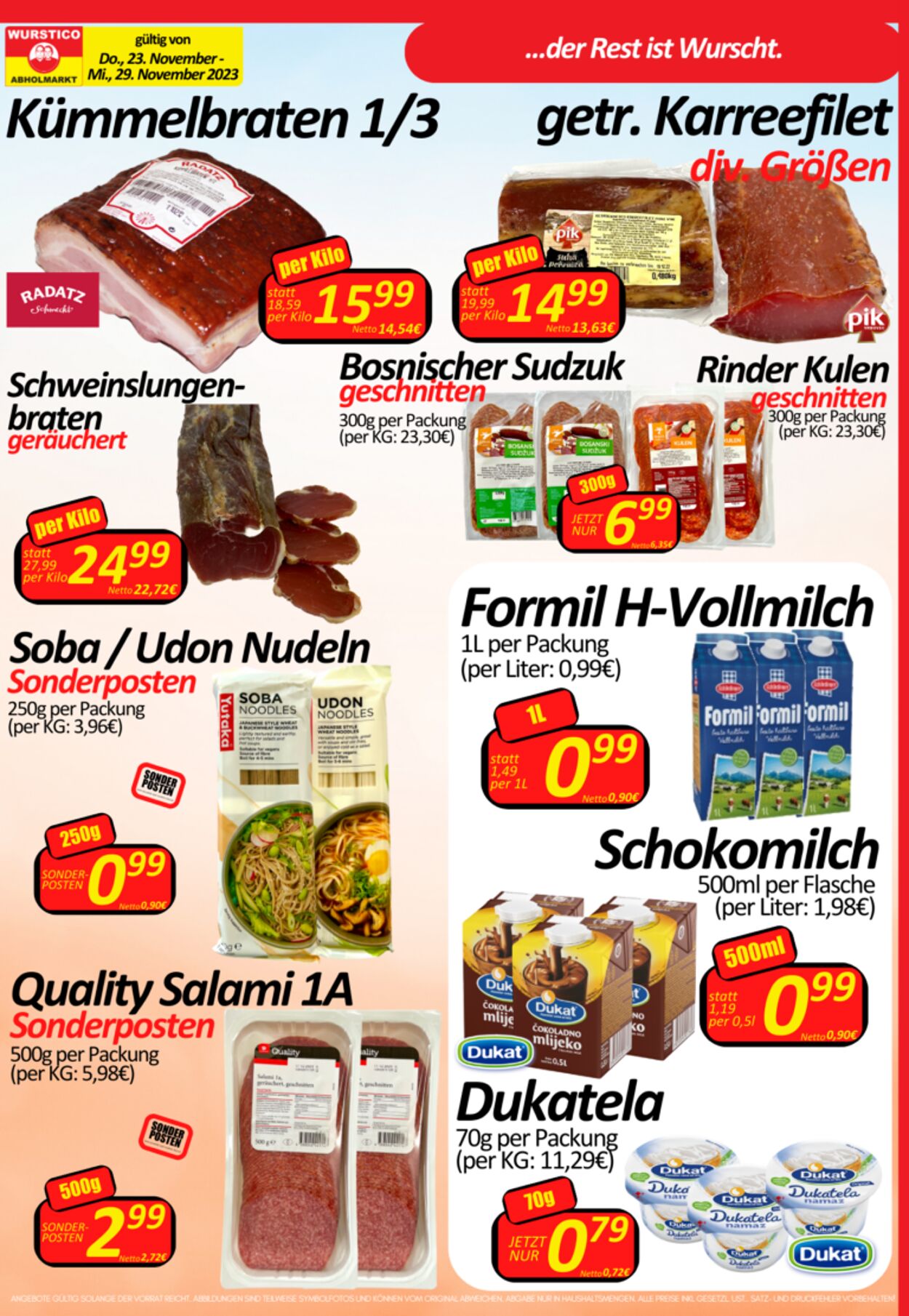 Prospekt Wurstico 23.11.2023 - 29.11.2023