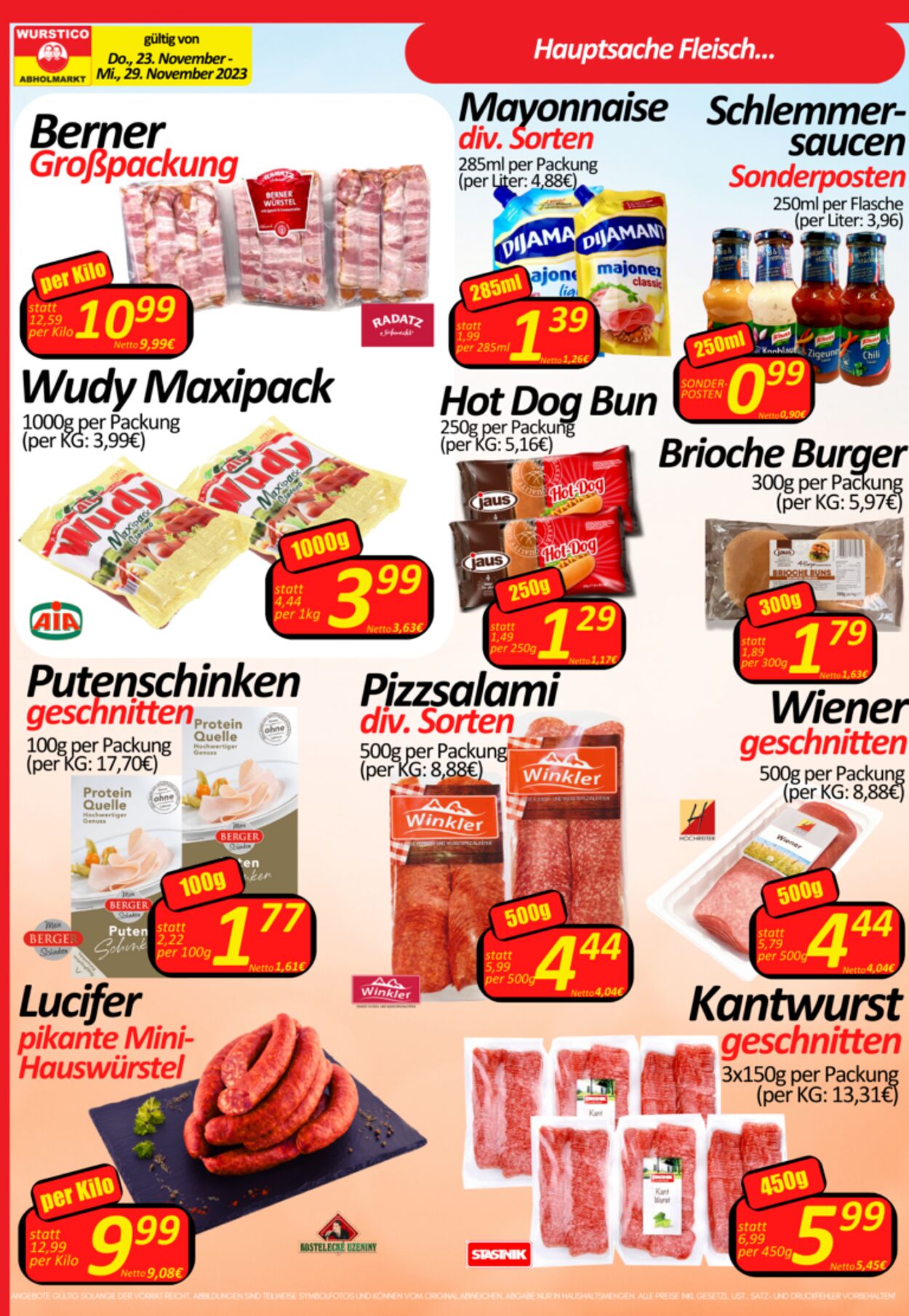 Prospekt Wurstico 23.11.2023 - 29.11.2023