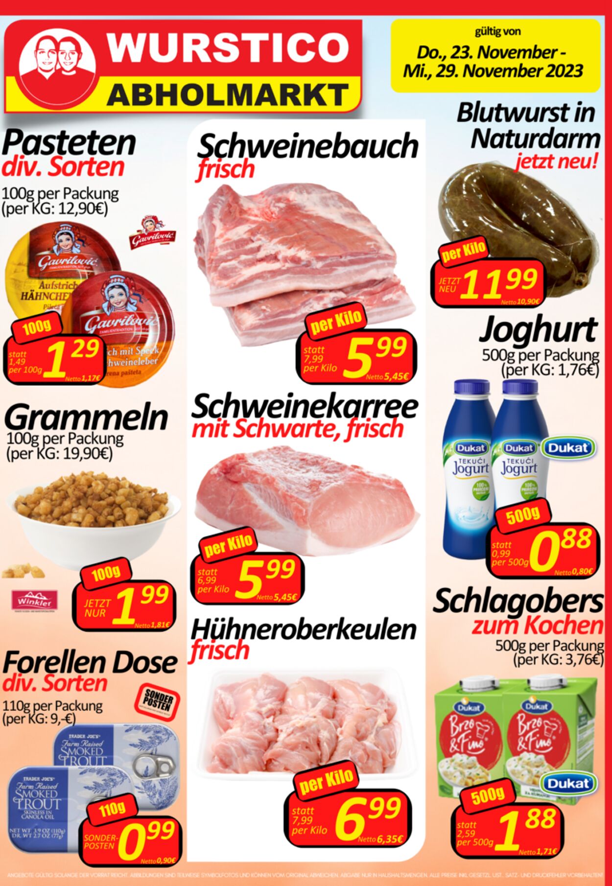 Prospekt Wurstico - Wurstico Abholmarkt – Wurst, Fleischwaren und mehr zu FabrikspreisenAktuelle Angebote bei Wurstico 23 Nov, 2023 - 29 Nov, 2023