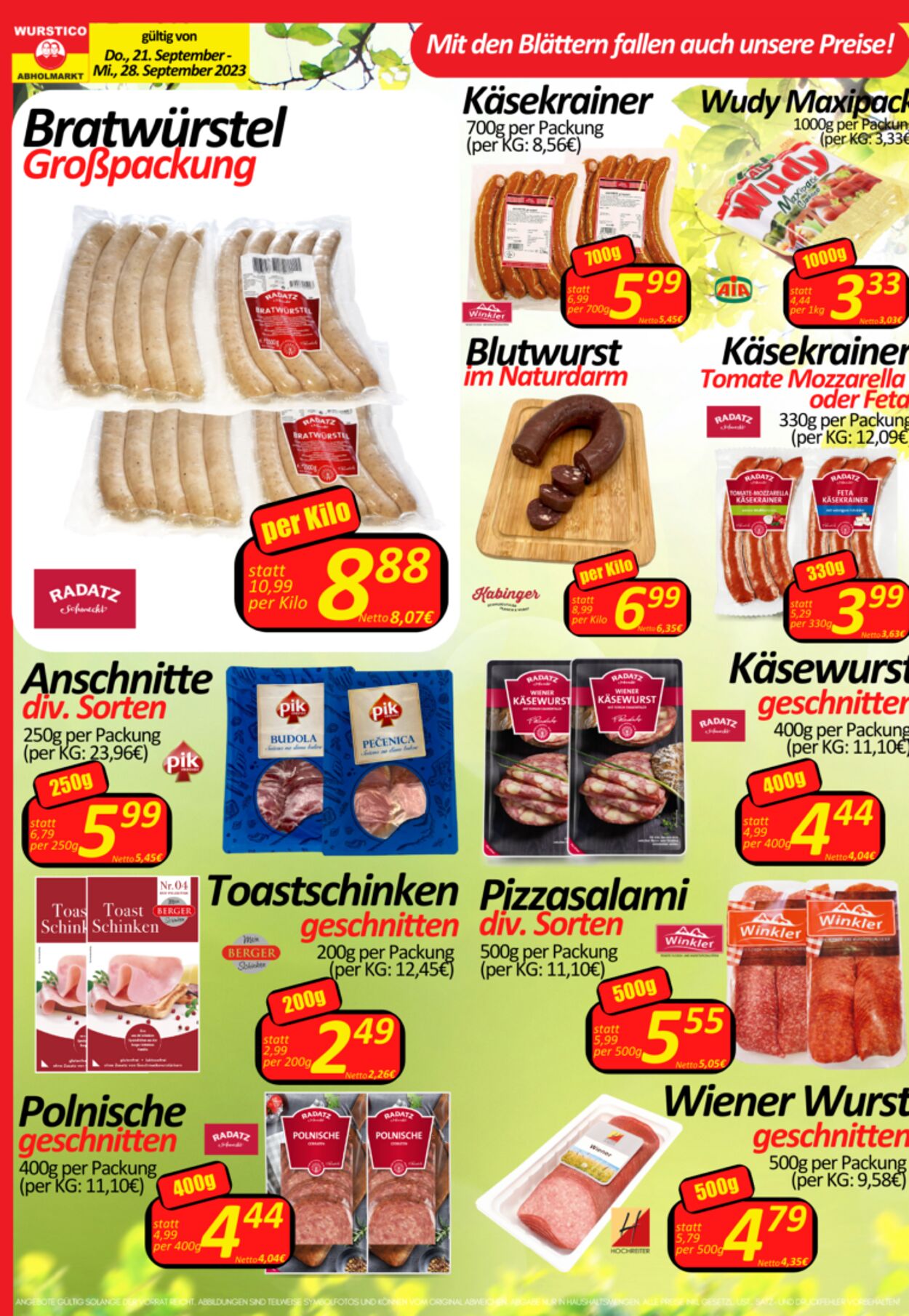 Prospekt Wurstico 21.09.2023 - 28.09.2023