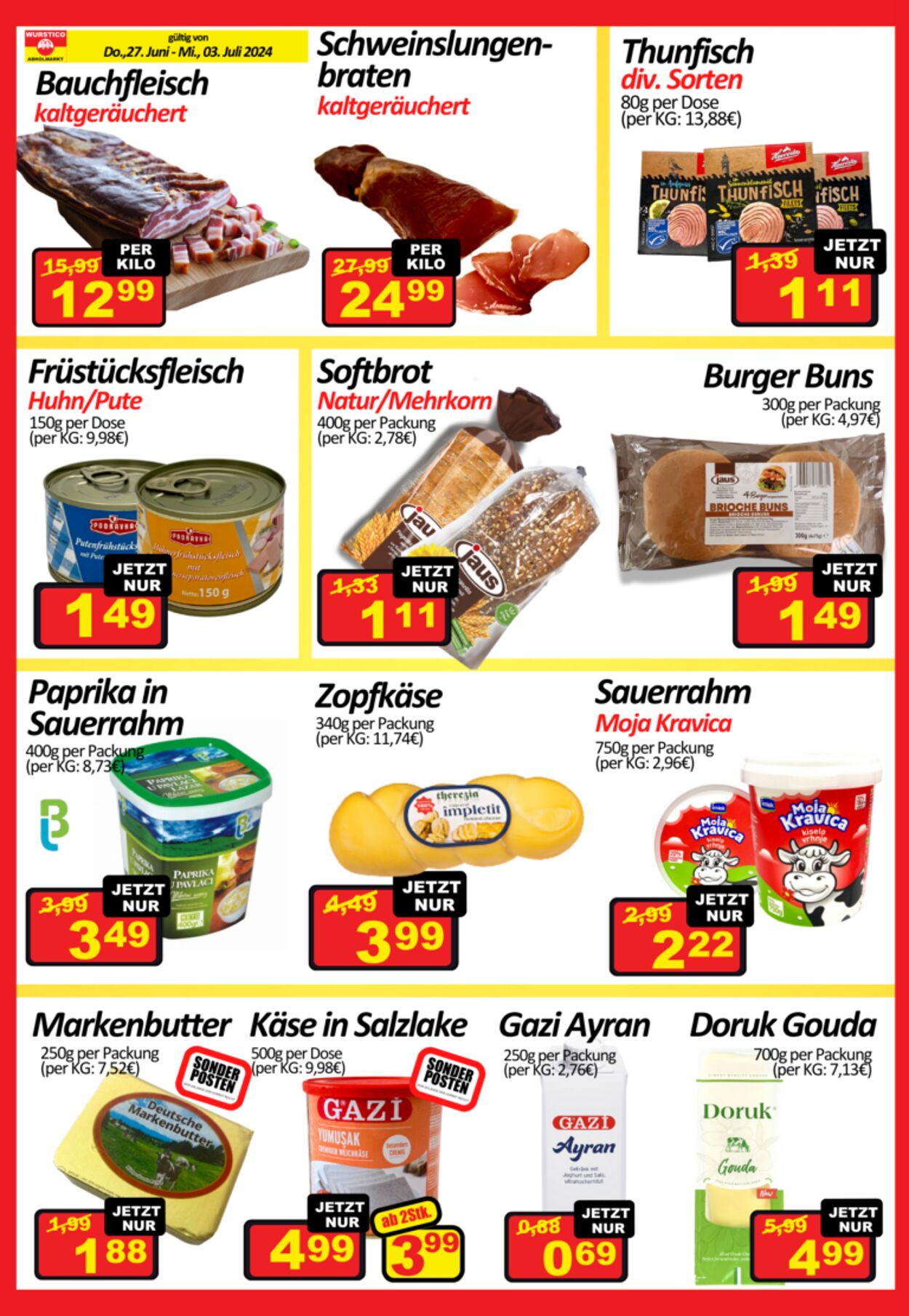 Prospekt Wurstico 27.06.2024 - 03.07.2024