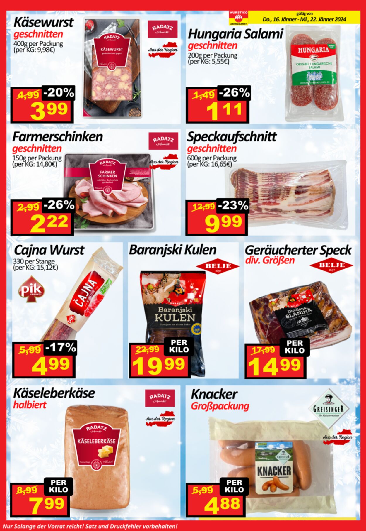 Prospekt Wurstico 16.01.2025 - 30.01.2025