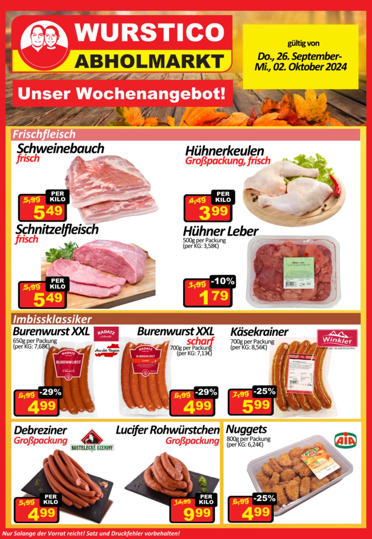 Prospekt Wurstico 25.09.2024 - 03.10.2024