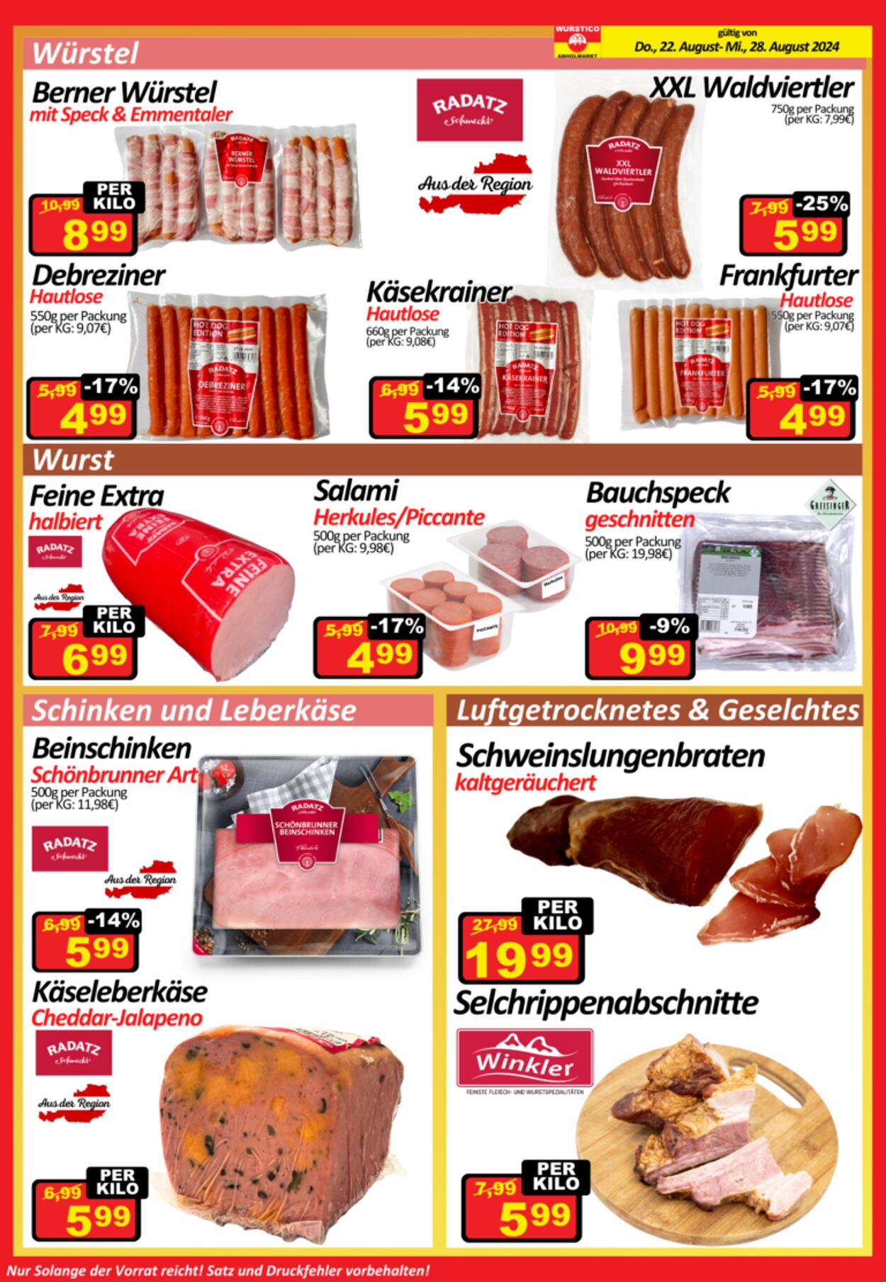 Prospekt Wurstico 22.08.2024 - 28.08.2024