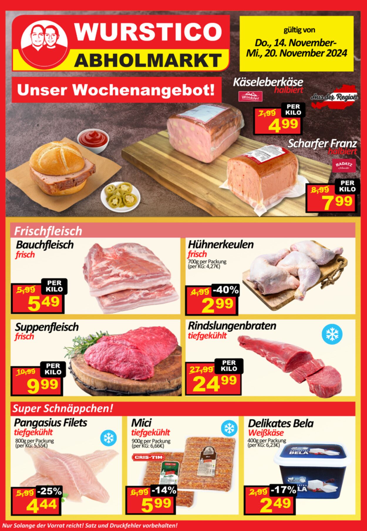 Prospekt Wurstico - Wurstico Abholmarkt – Wurst, Fleischwaren und mehr zu FabrikspreisenAngebote 13 Nov, 2024 - 1 Dez, 2024