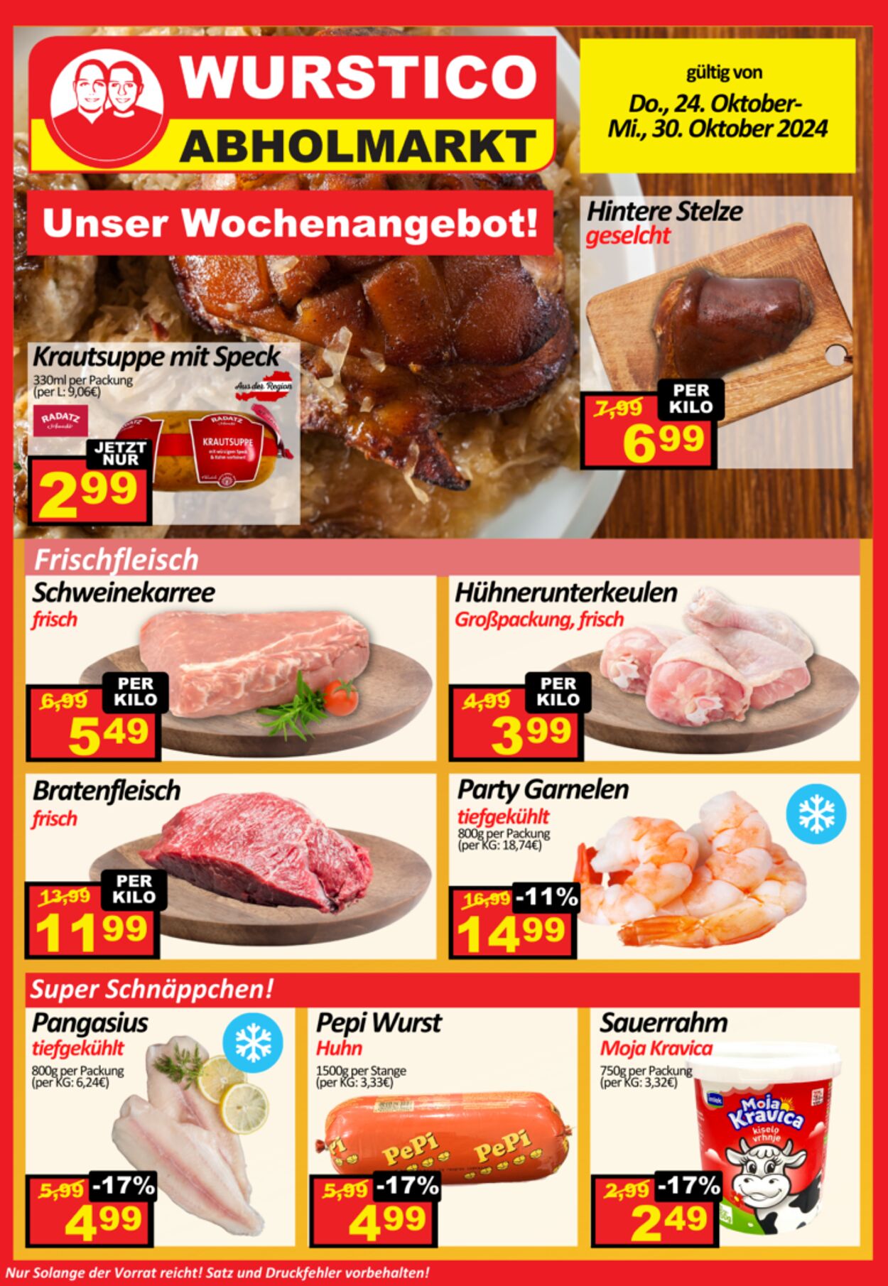 Prospekt Wurstico - Wurstico Abholmarkt – Wurst, Fleischwaren und mehr zu FabrikspreisenAngebote 23 Okt, 2024 - 10 Nov, 2024